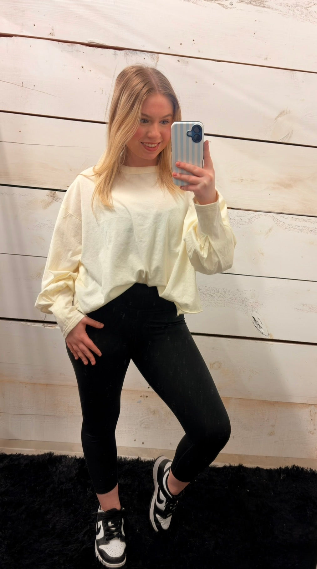 White Oversized Long Sleeve Top - Relaxed Comfort