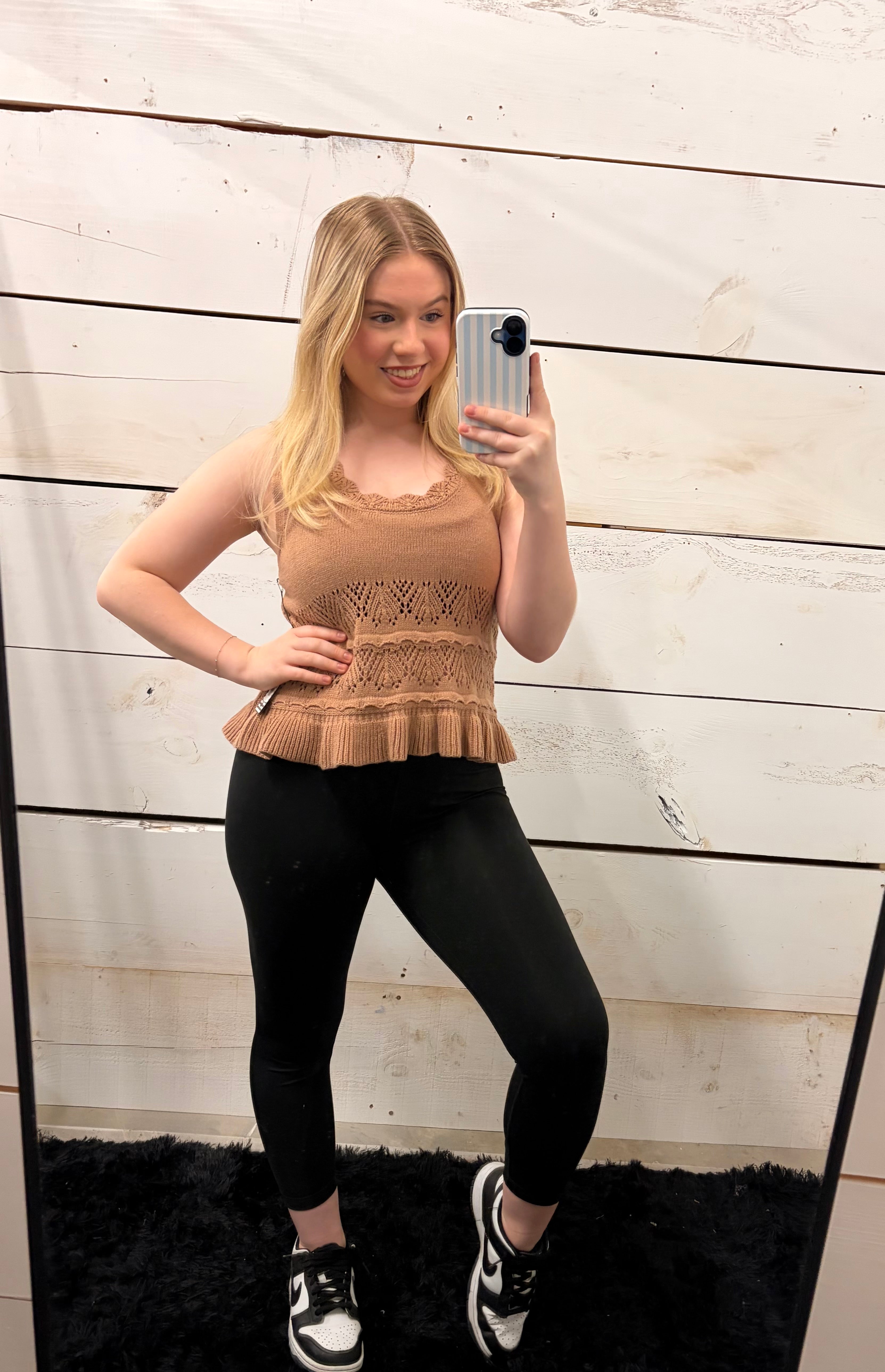 Tan Sleeveless Sweater - Chic Layering Essential