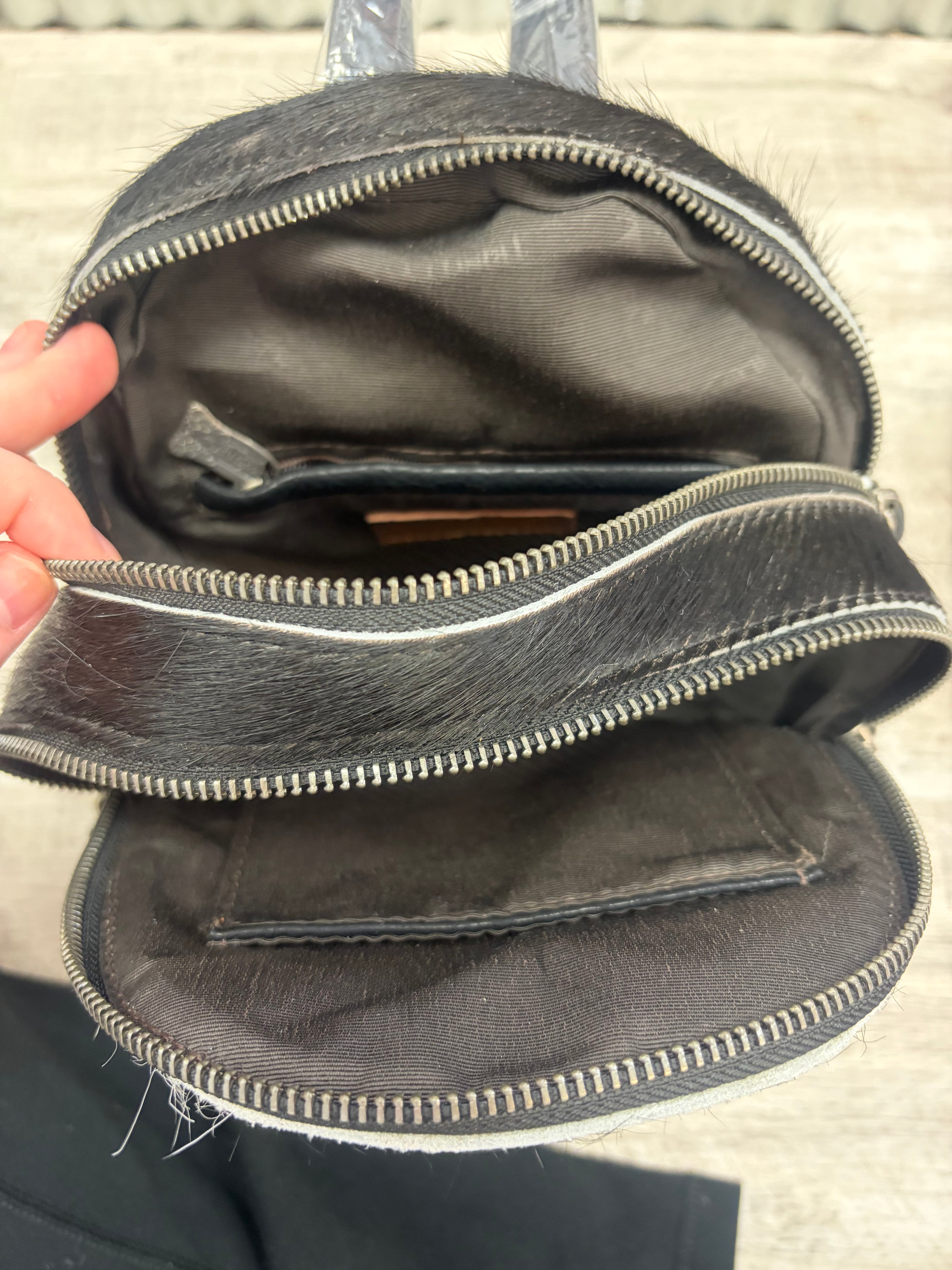 Genuine Cowhide Mini Backpack Purse