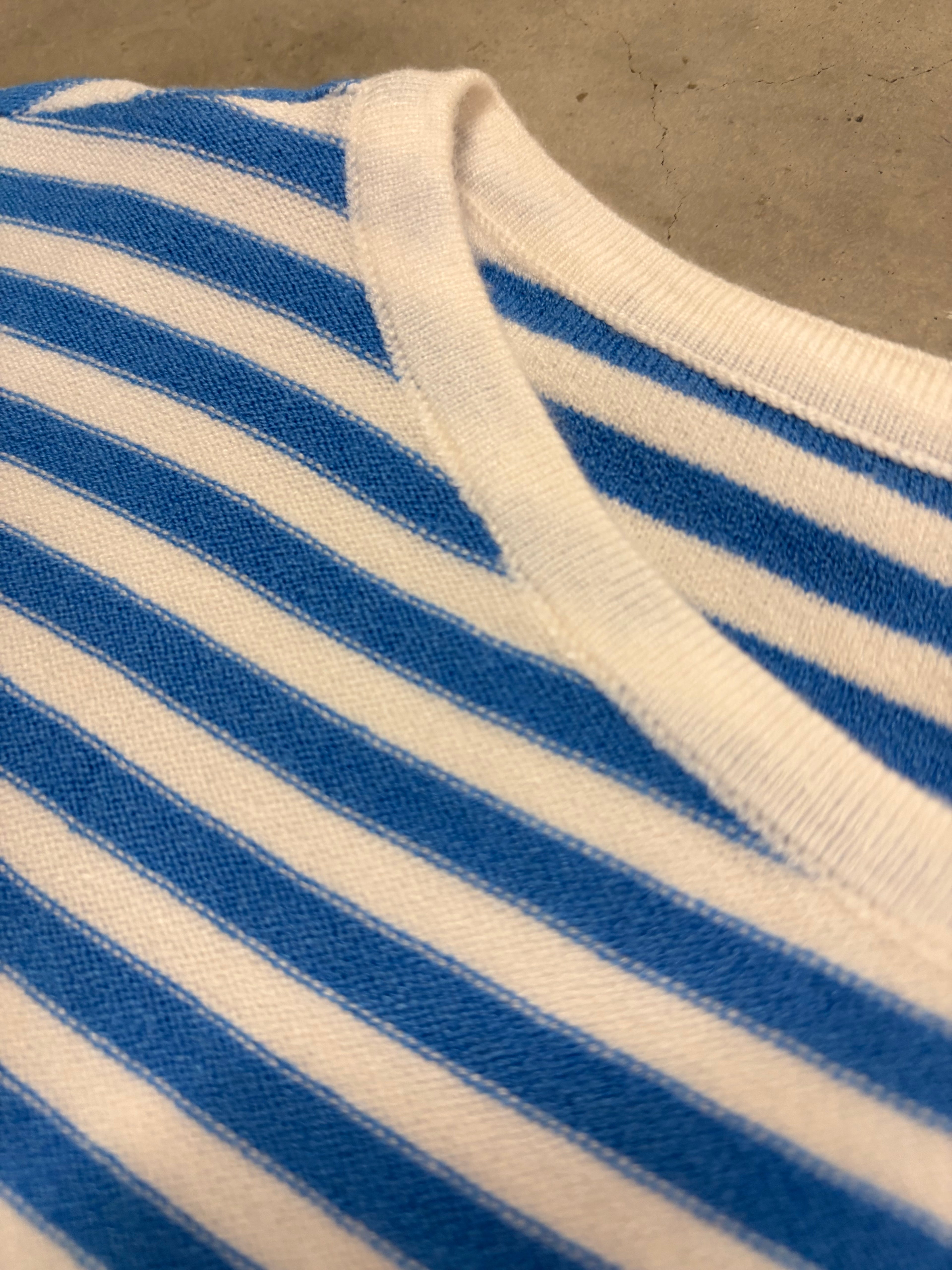 Blue and White Striped Top - Classic Nautical Style