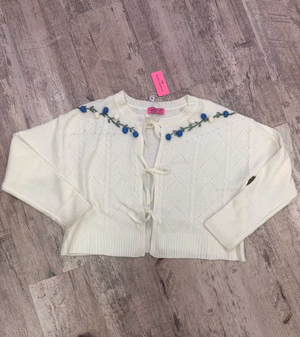 Floral Vine Tie-Front Sweater