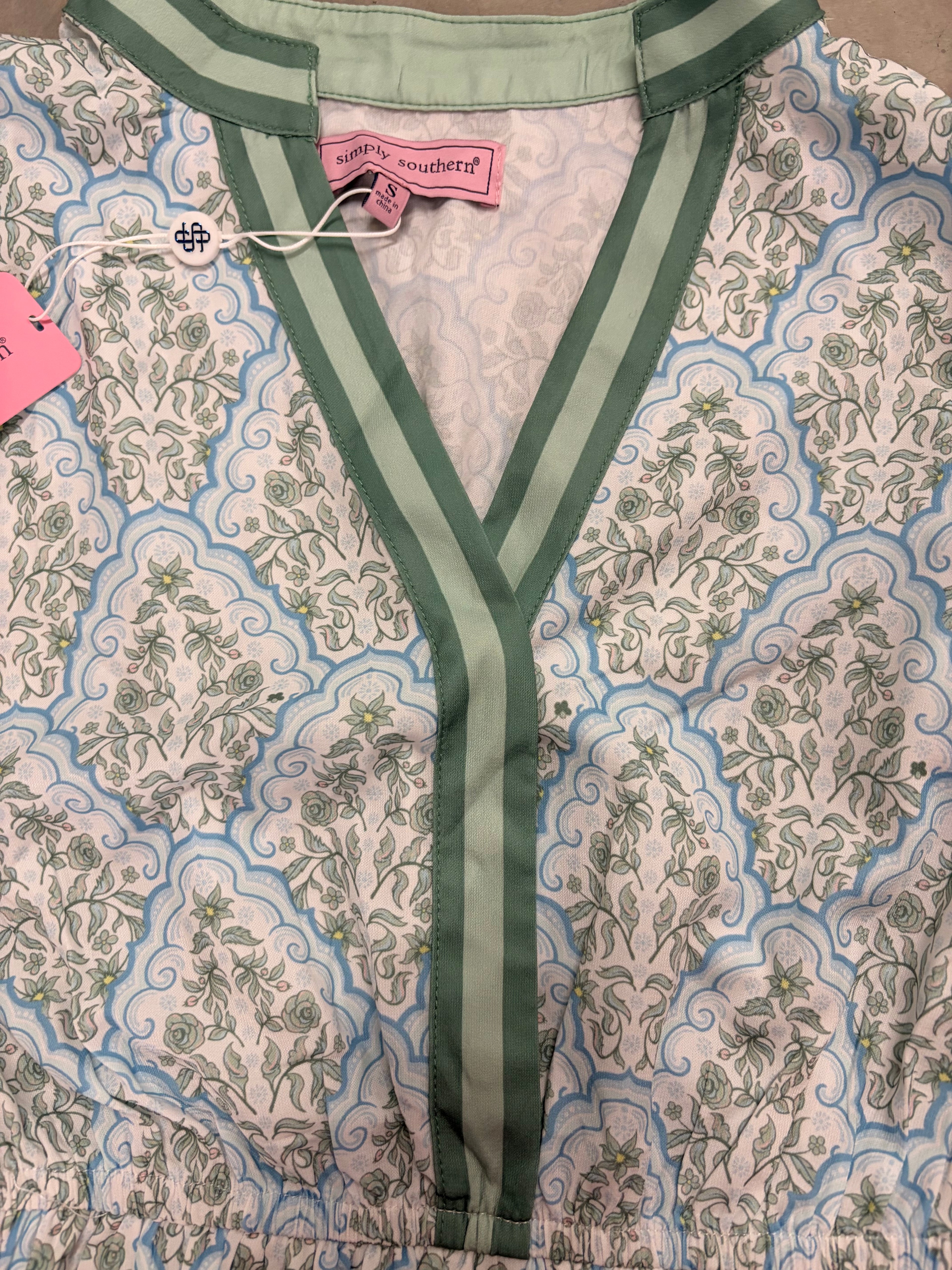 Simply Southern Sage Floral Maxi Dress