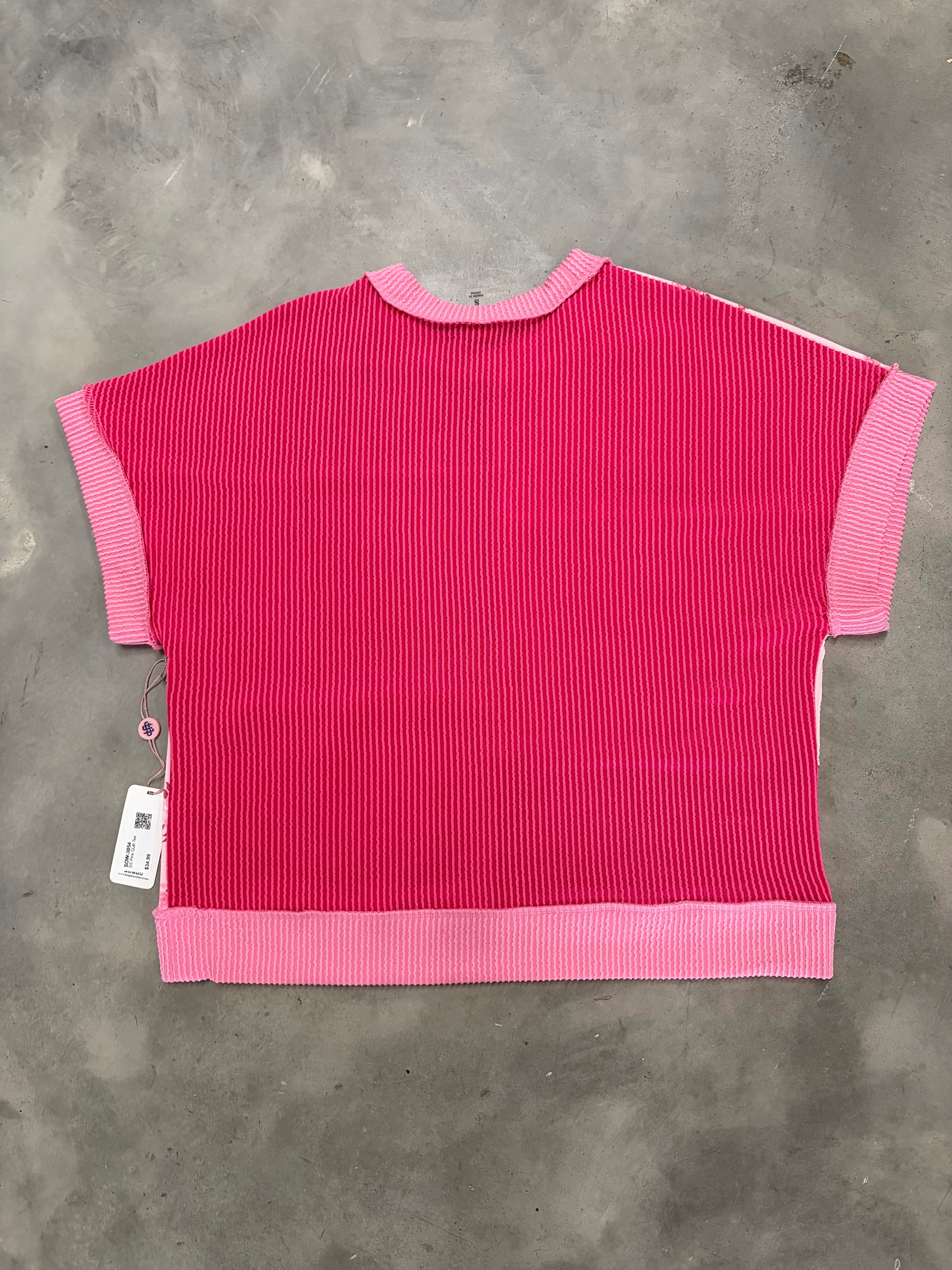 Simply Southern Pink Patchwork Tee