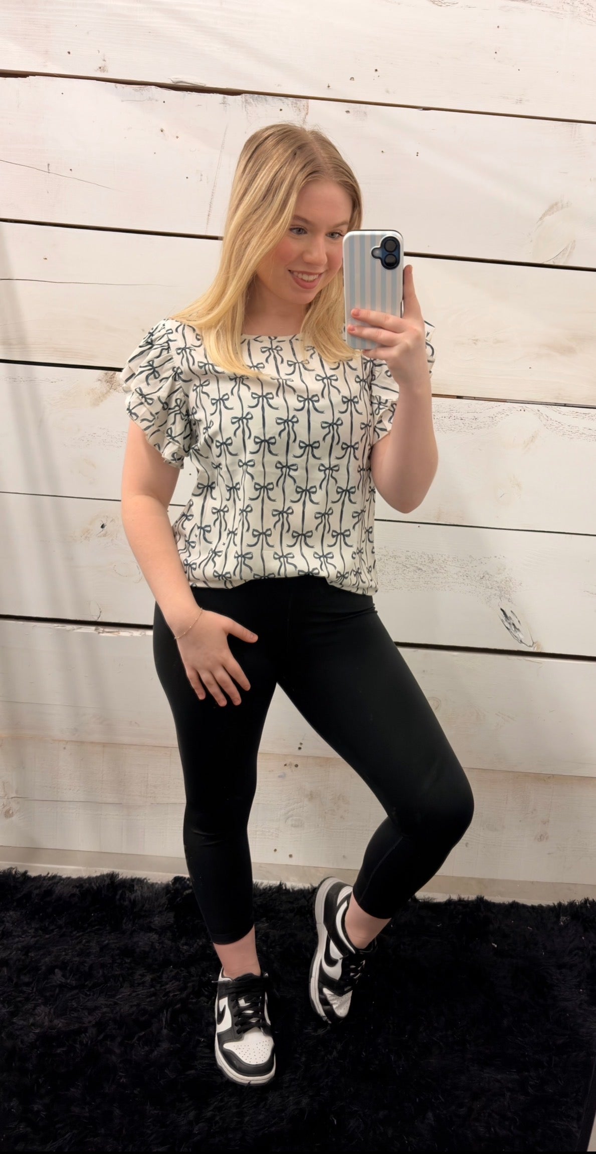 Simply Southern Black Bow Blouse - Elegant Statement Top