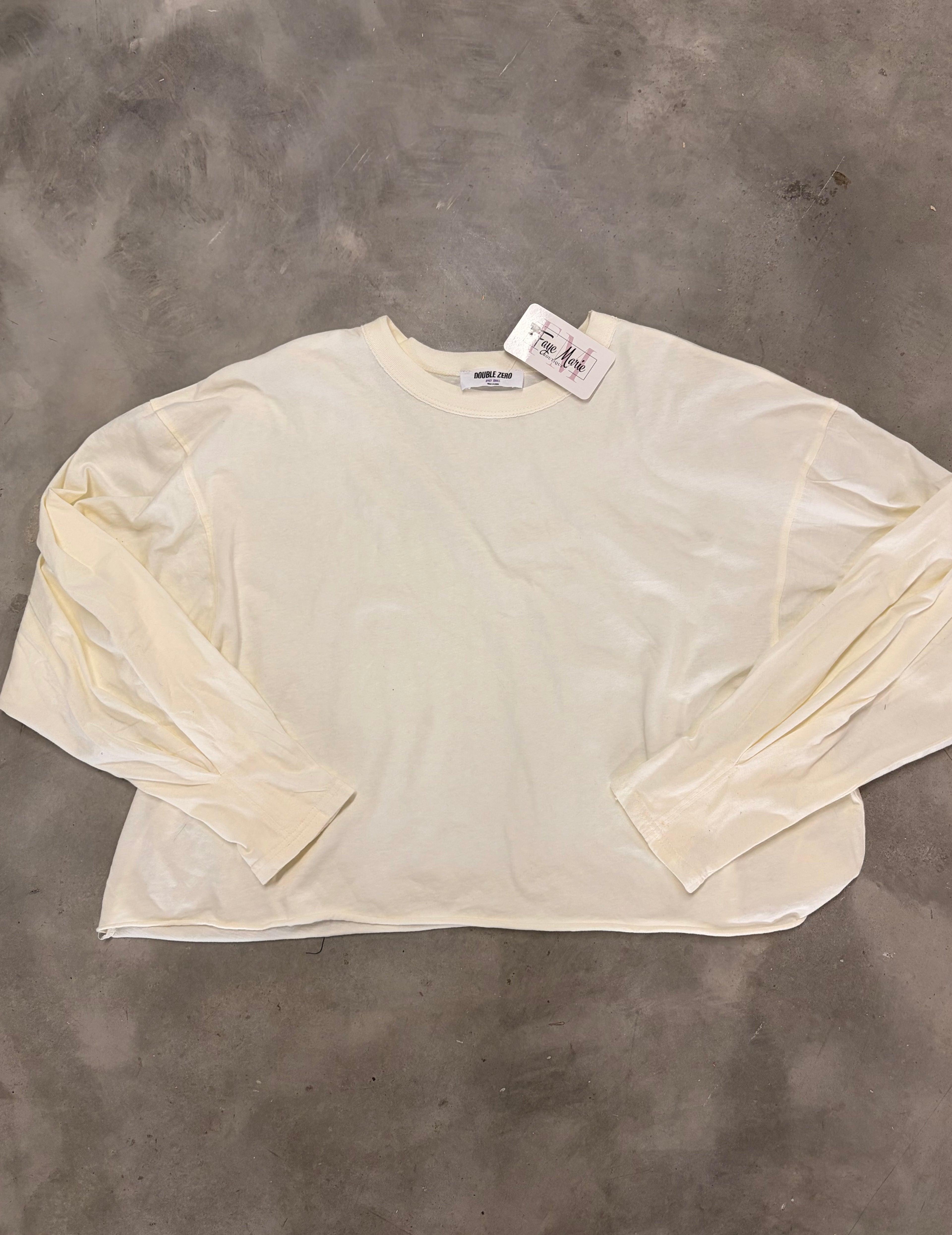 White Oversized Long Sleeve Top - Relaxed Comfort