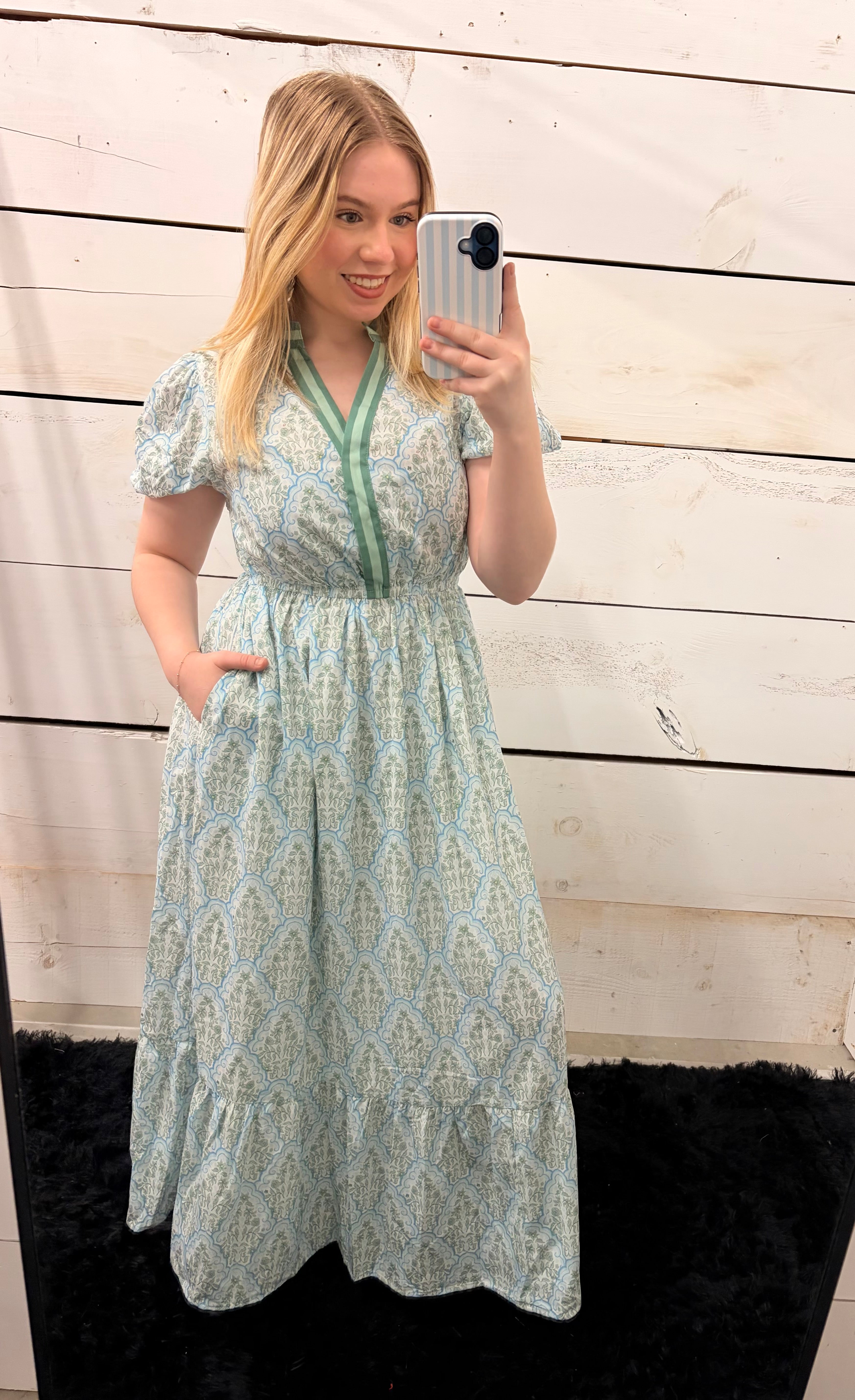 Simply Southern Sage Floral Maxi Dress