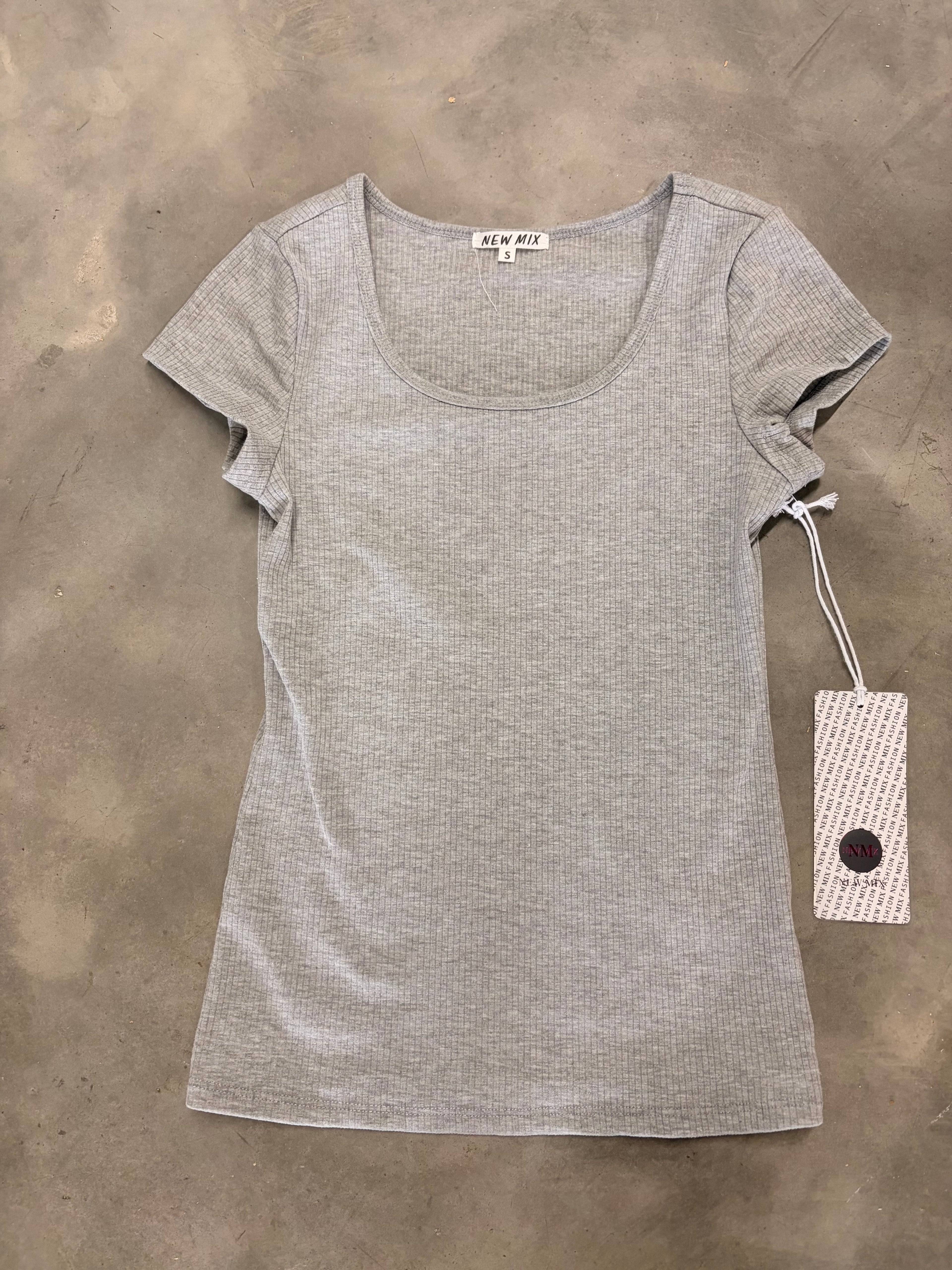 Gray Ribbed Top - Everyday Essential