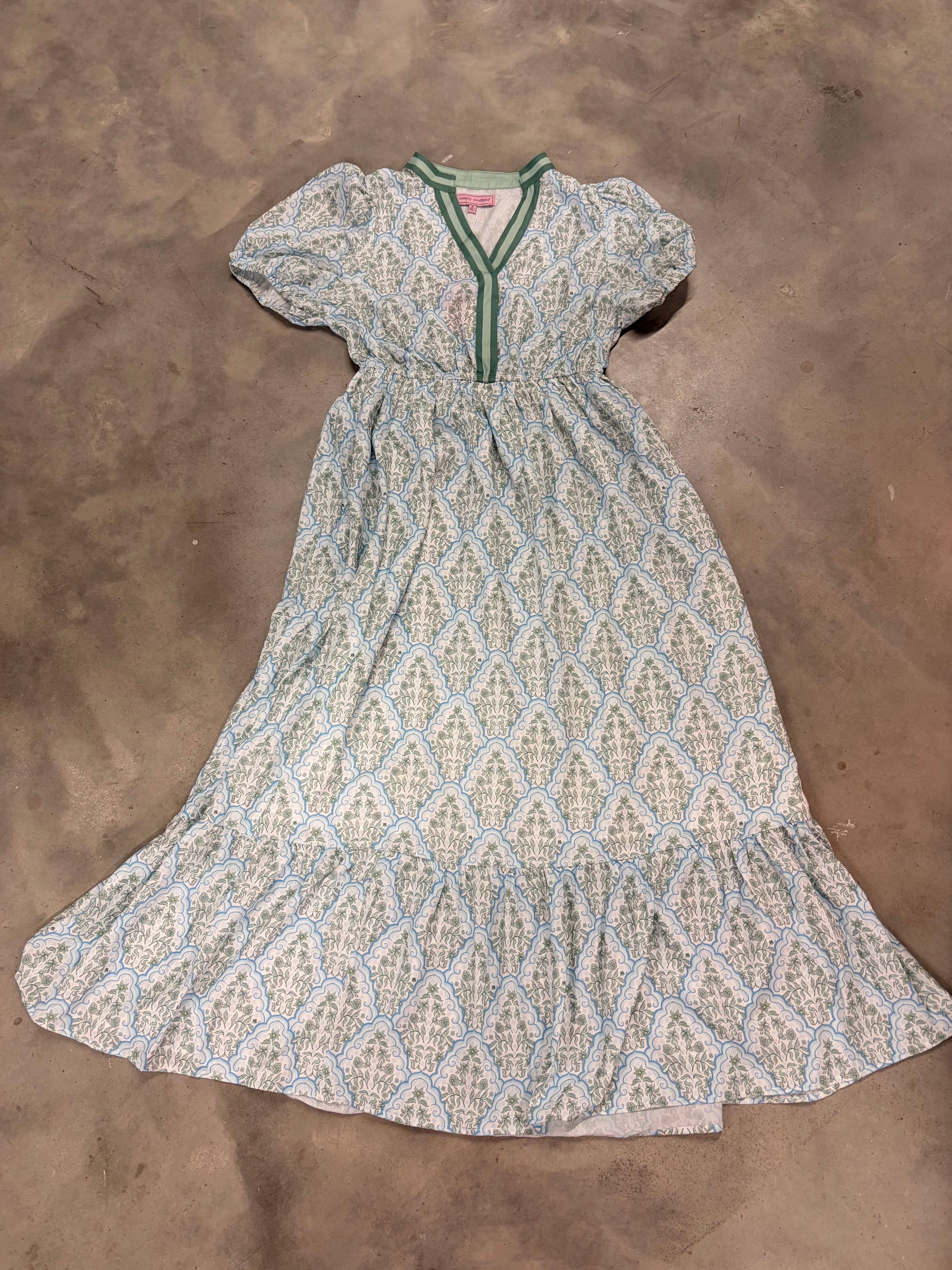 Simply Southern Sage Floral Maxi Dress