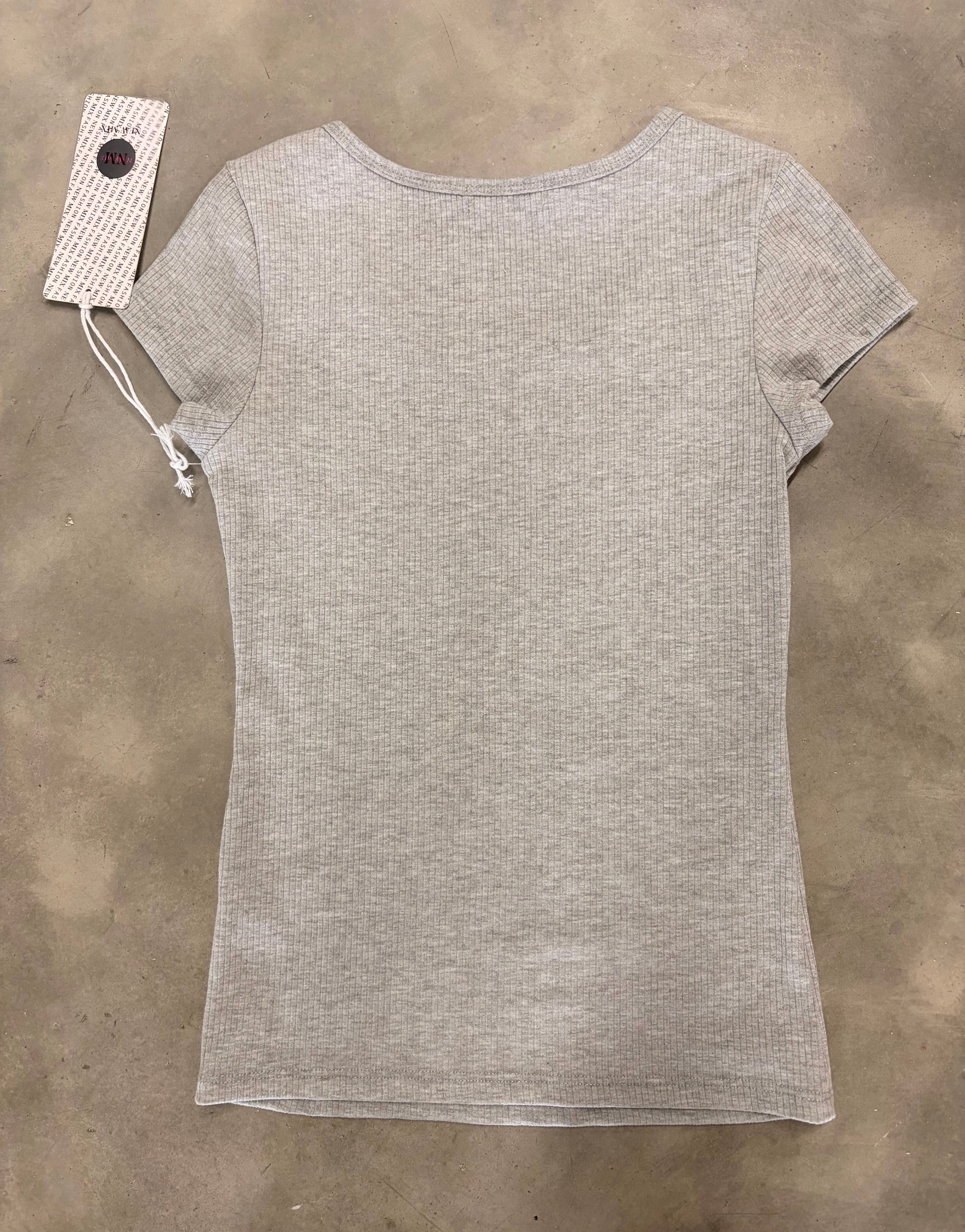 Gray Ribbed Top - Everyday Essential