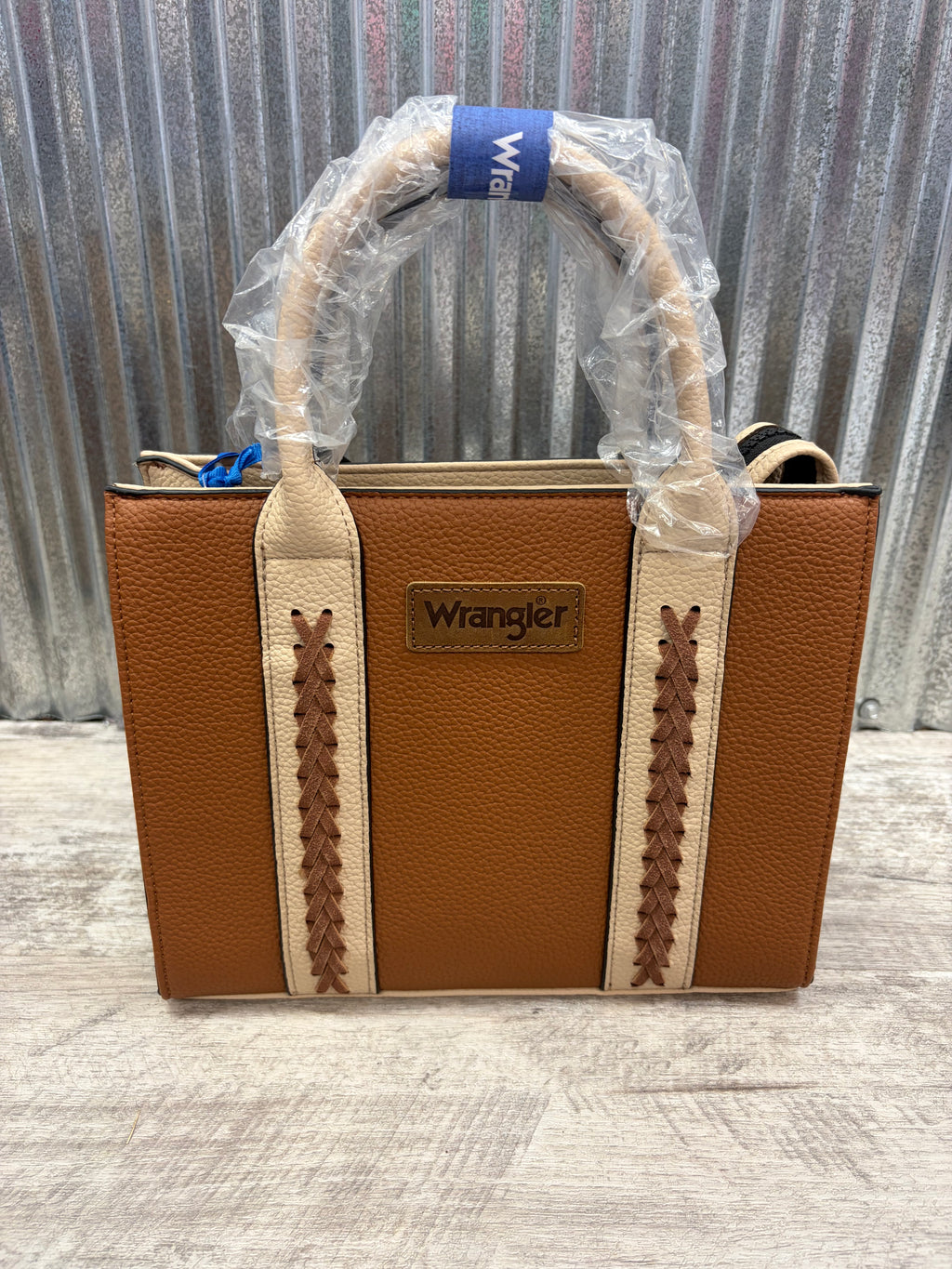 Wrangler Brown Tote with Neutral Accents