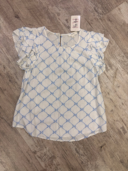 Breezy Blue Bow Blouse