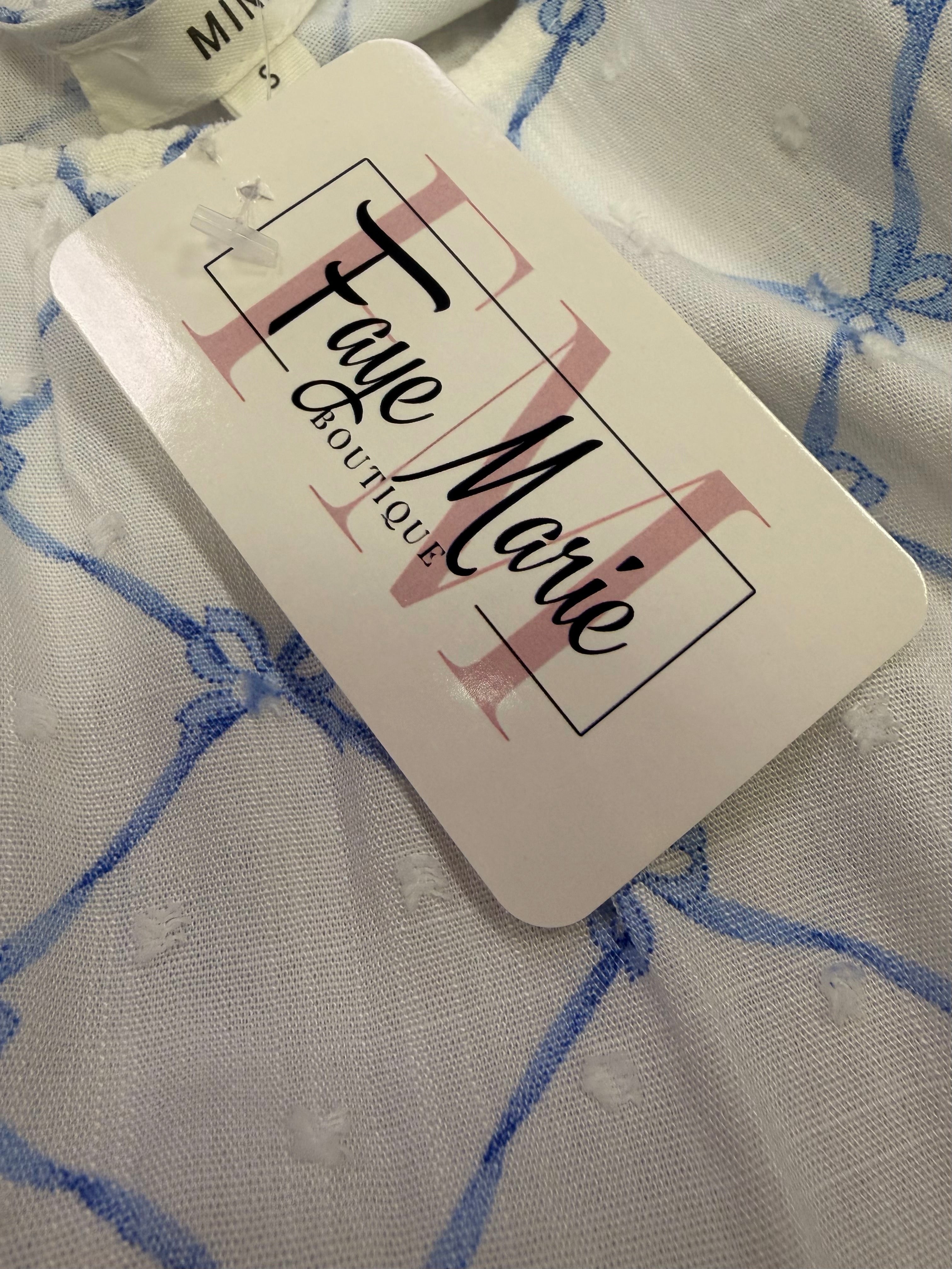 Breezy Blue Bow Blouse