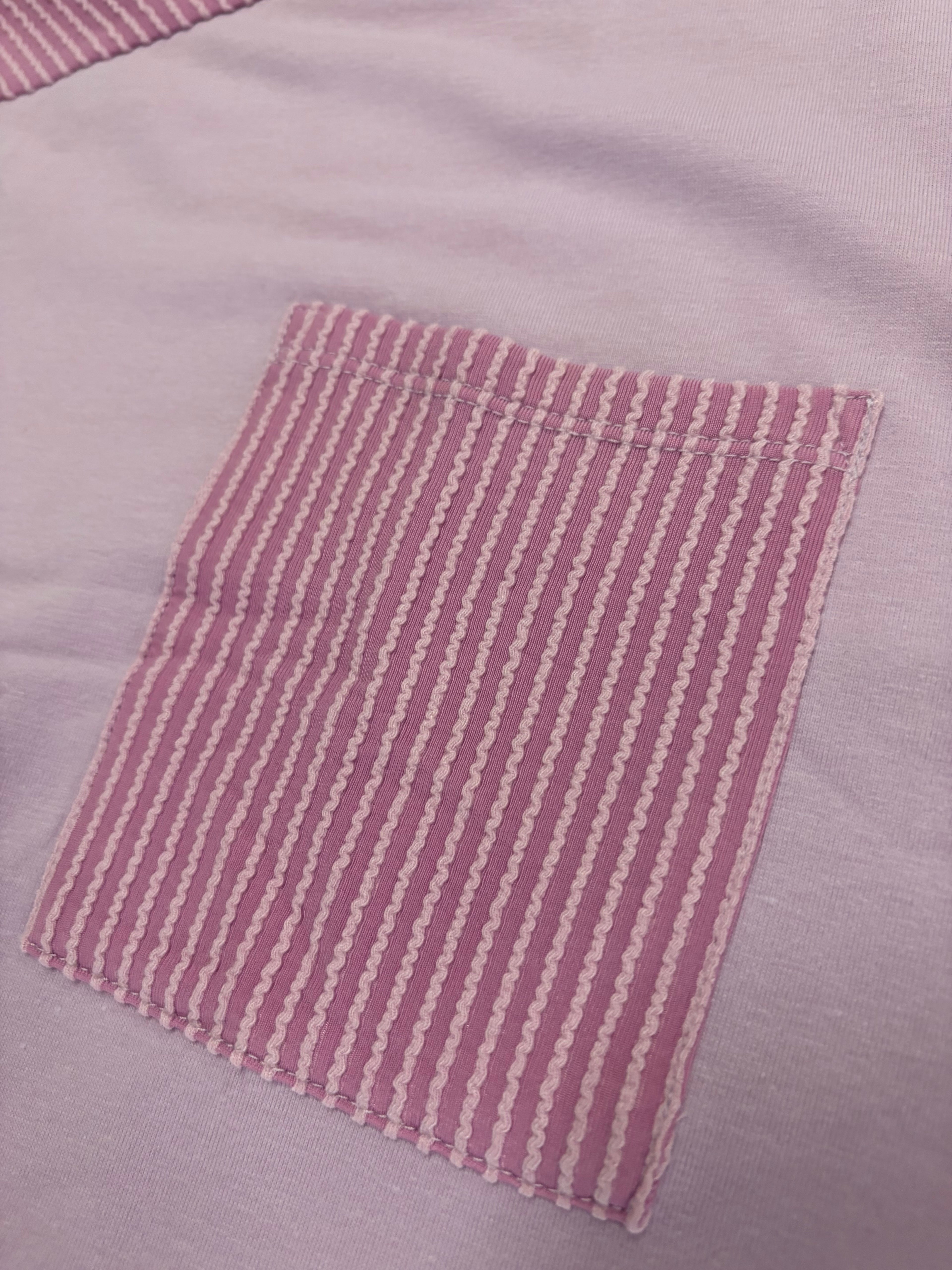 Simply Southern Lilac Ribbed Pocket Tee with Bow
