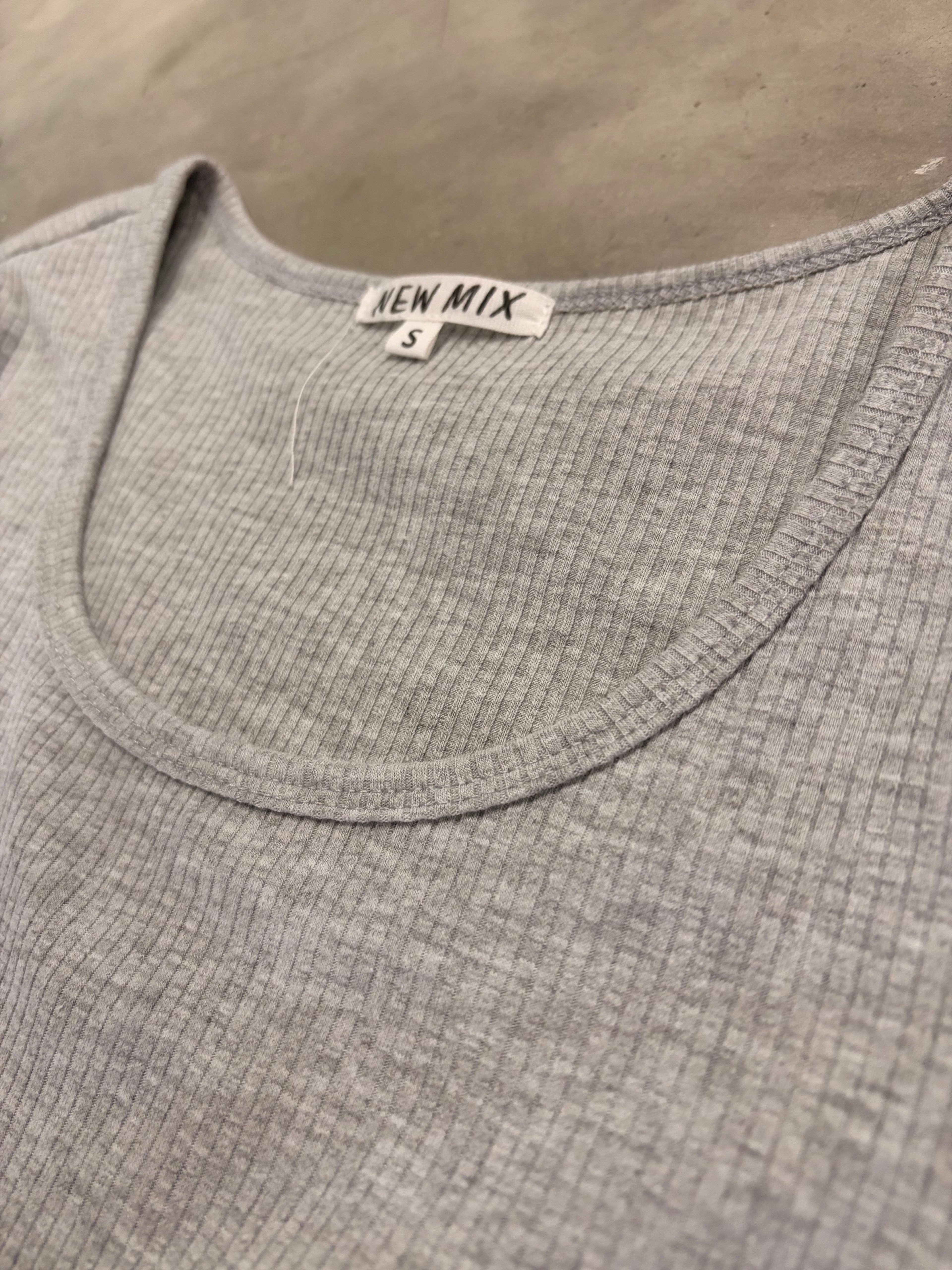 Gray Ribbed Top - Everyday Essential