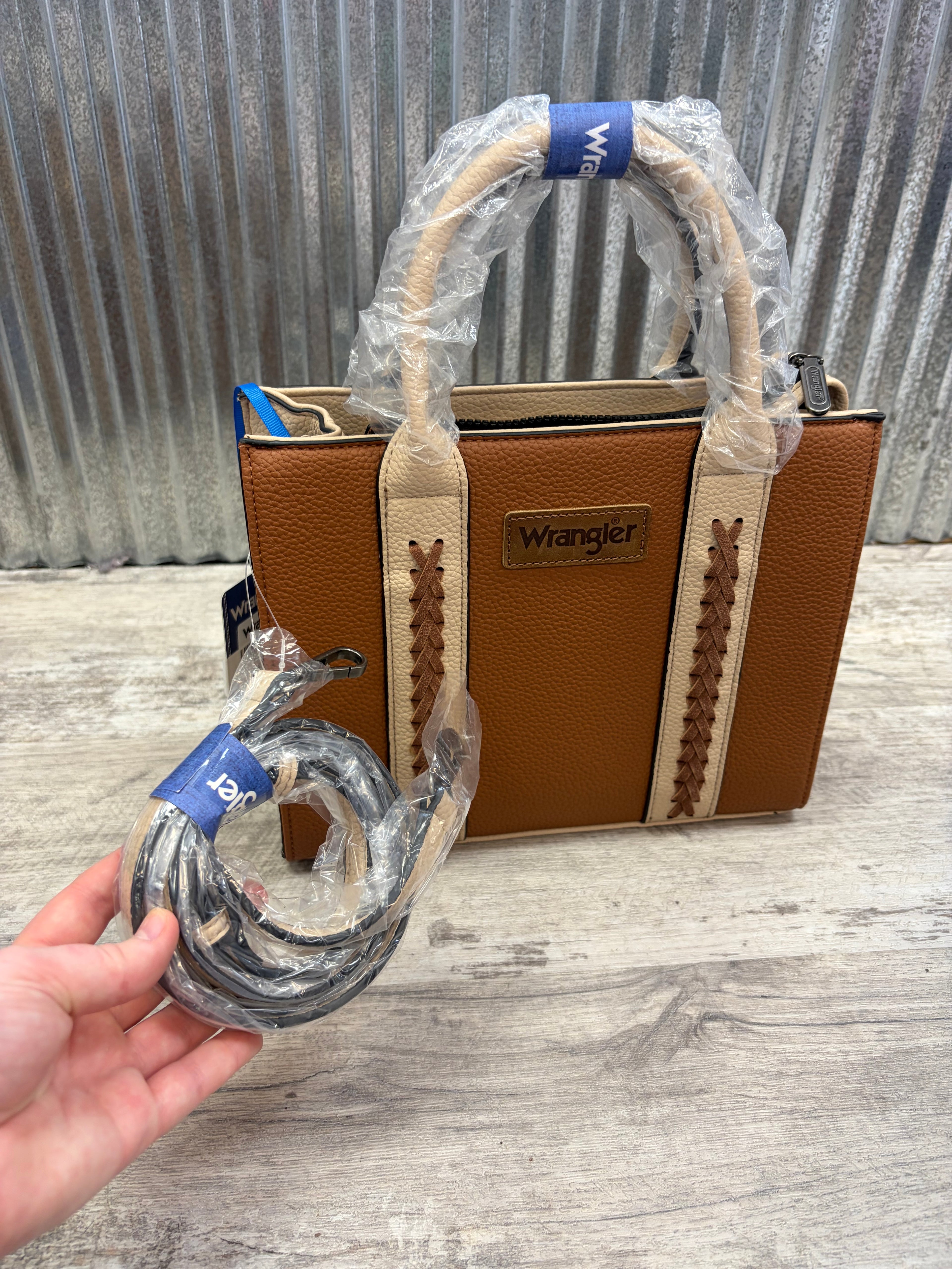 Wrangler Brown Tote with Neutral Accents