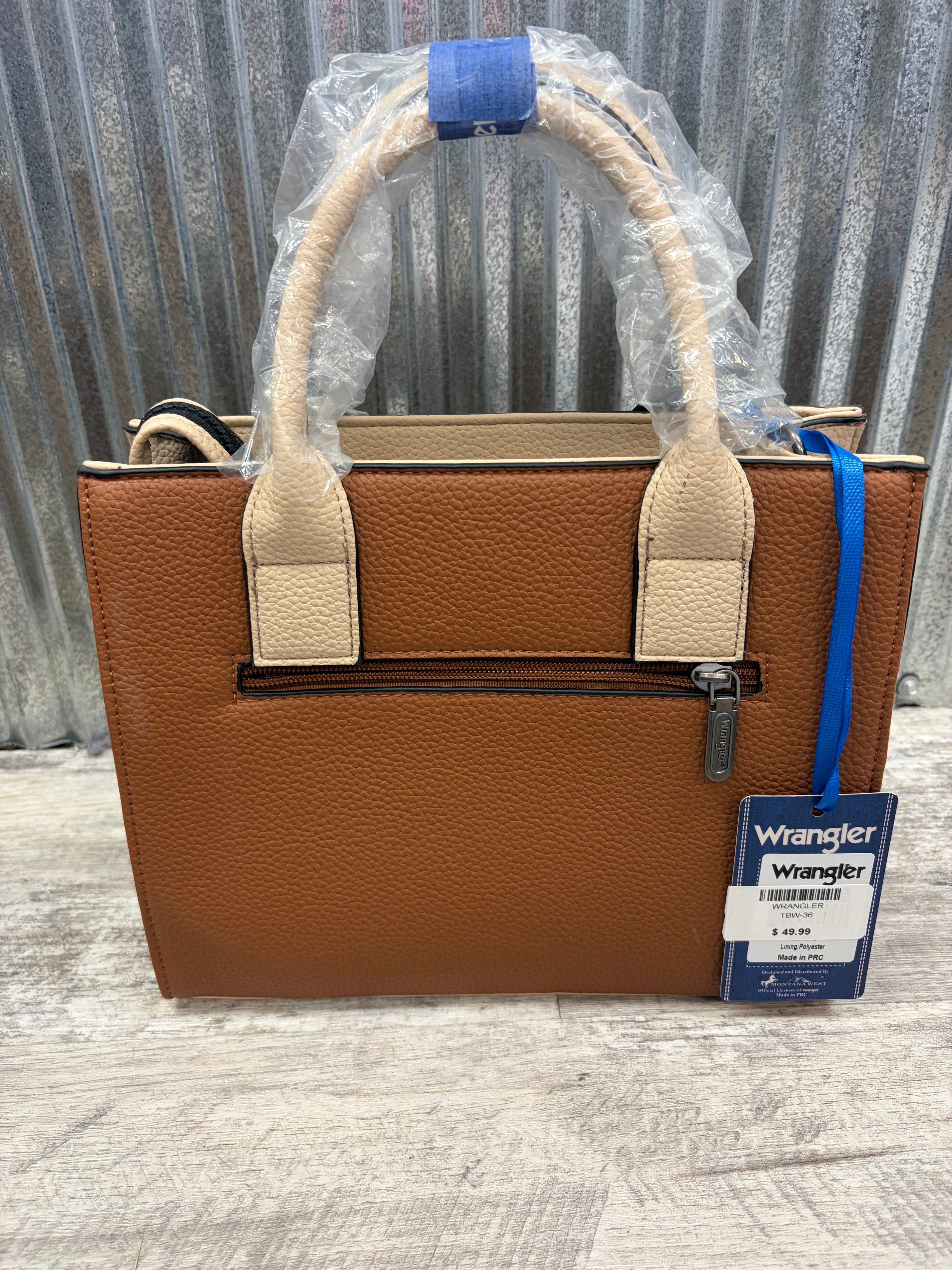 Wrangler Brown Tote with Neutral Accents