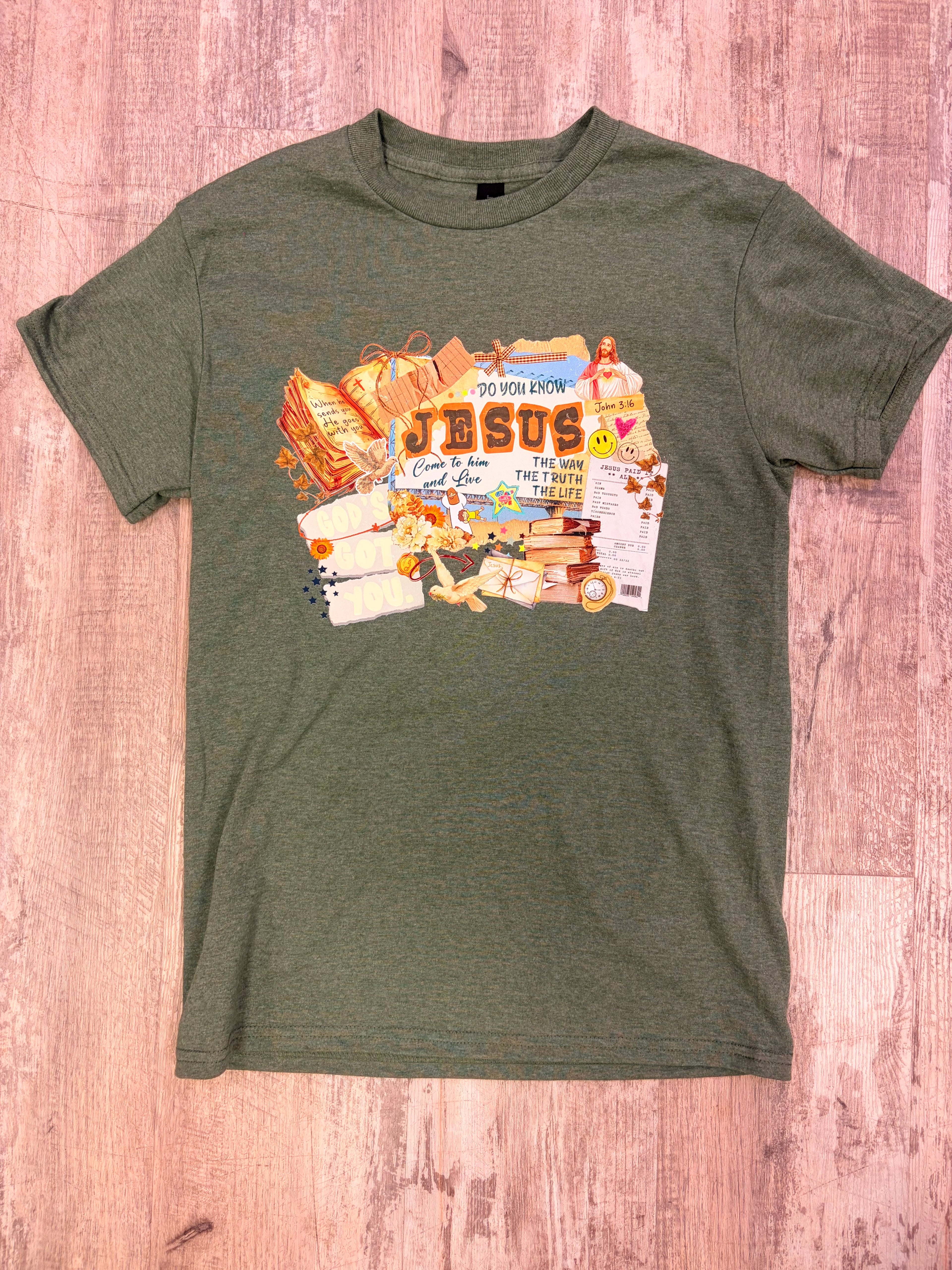 "Do You Know Jesus” Vintage Collage Graphic Tee