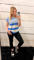 Blue and White Striped Top - Classic Nautical Style