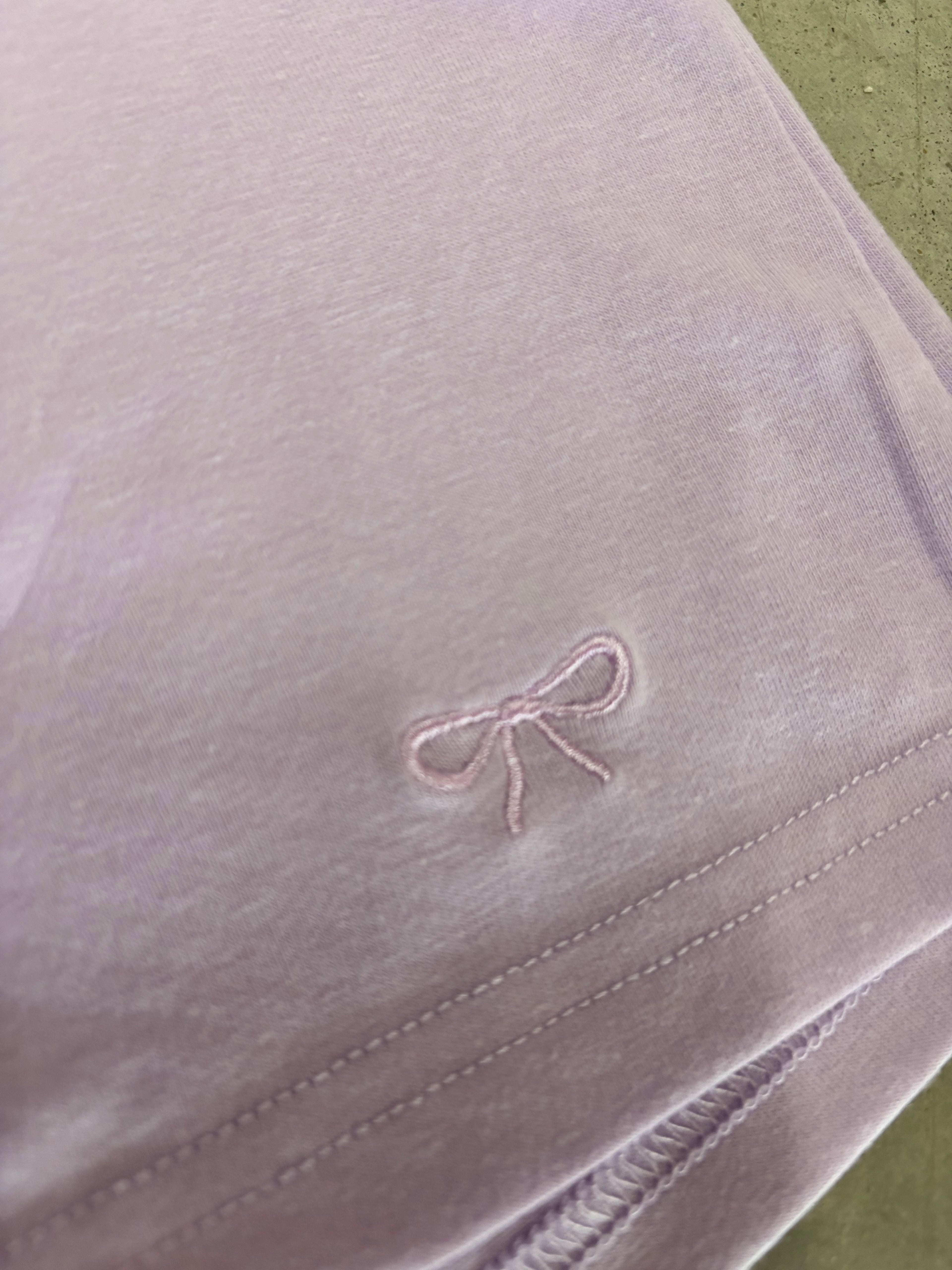 Simply Southern Lilac Ribbed Pocket Tee with Bow