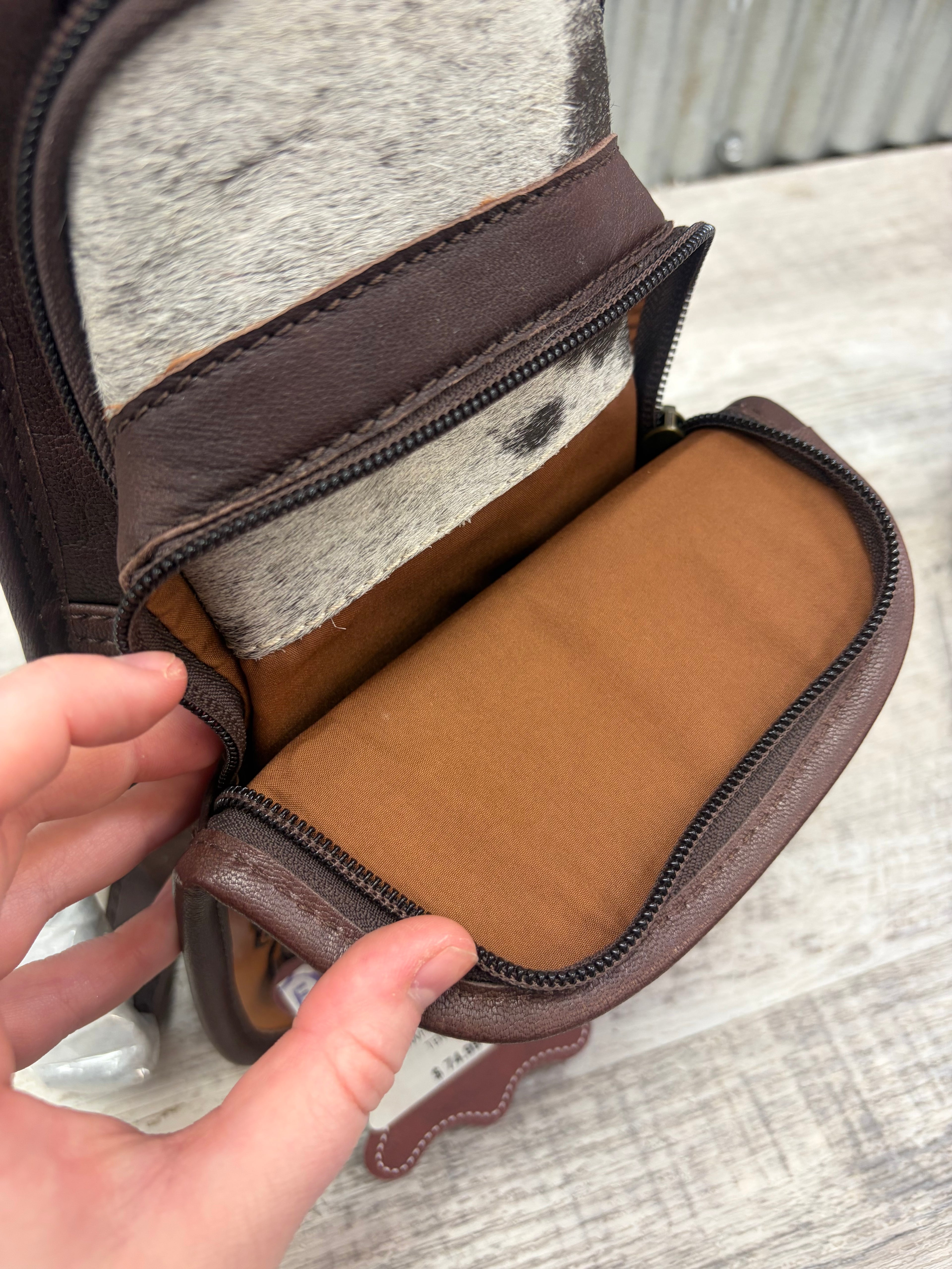 Genuine Leather Tooled Cowhide Fanny Pack