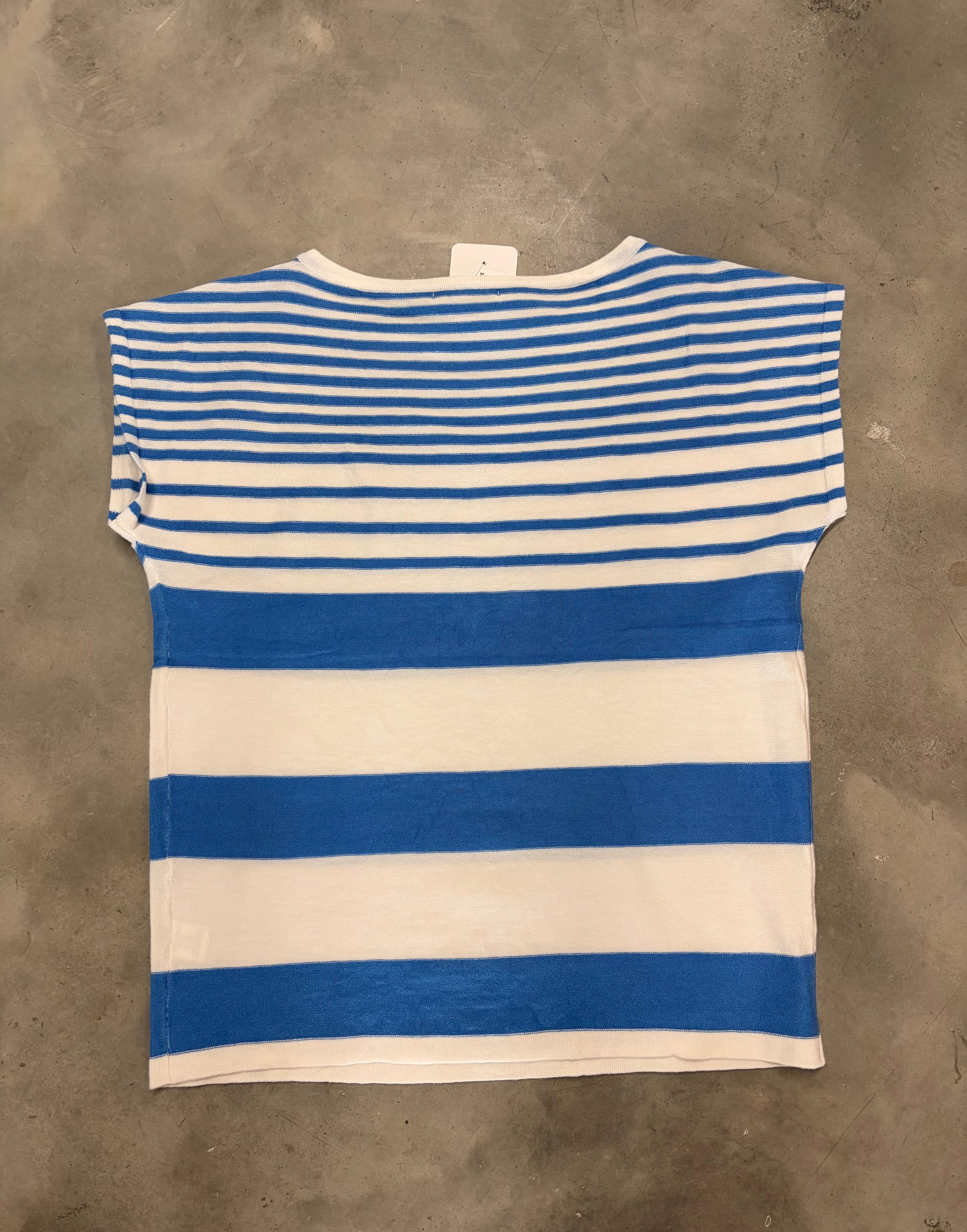 Blue and White Striped Top - Classic Nautical Style