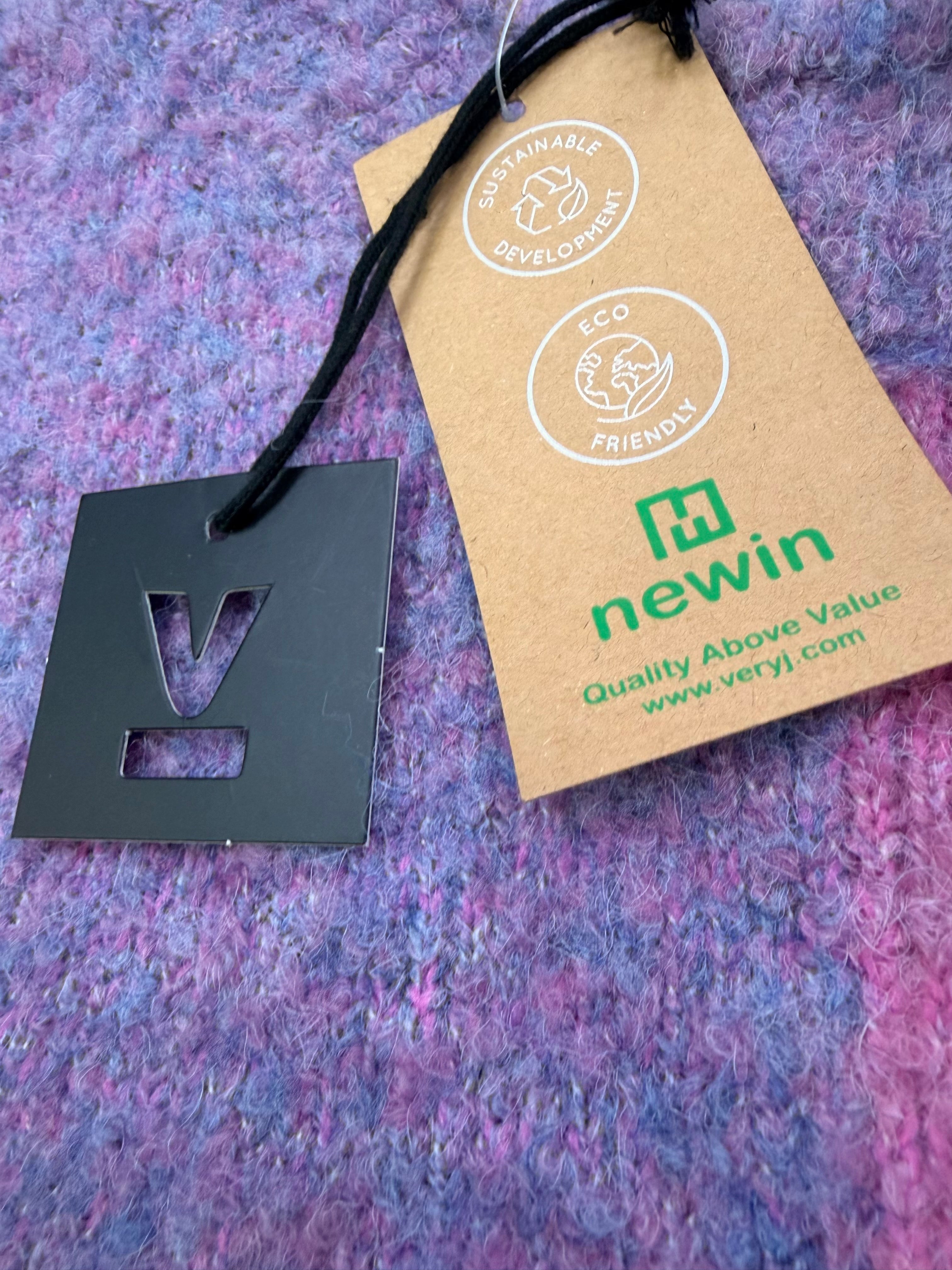 Blush and Lilac Soft Knit Colorblock Sweater