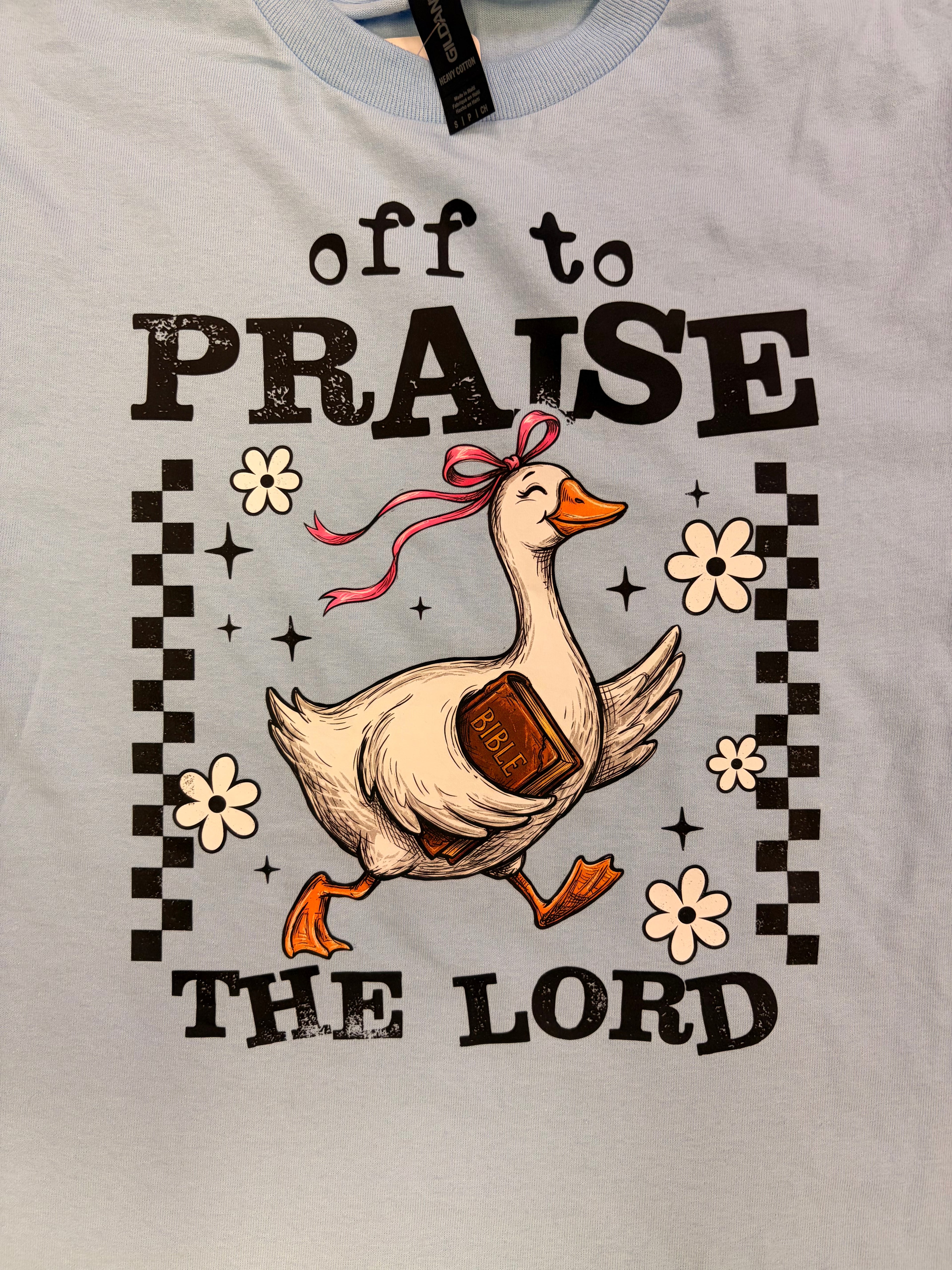 Off to Praise the Lord Goose Tee
