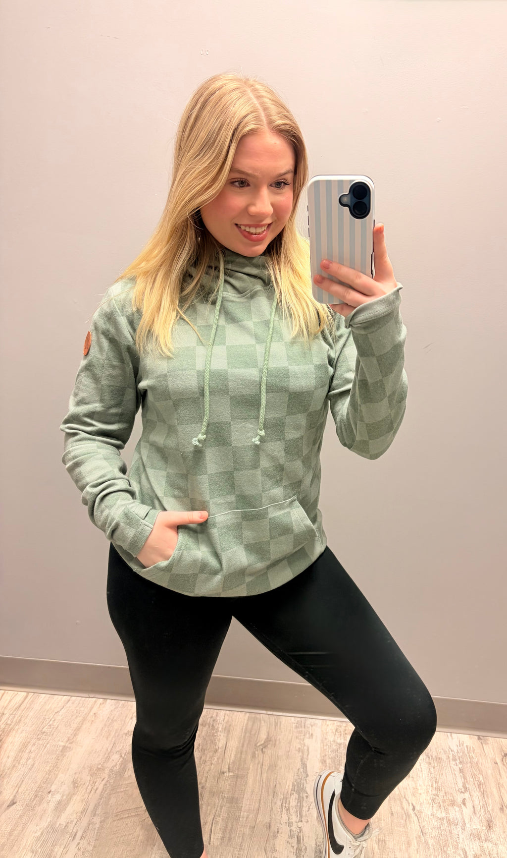 Sage Checkered Everyday Hoodie