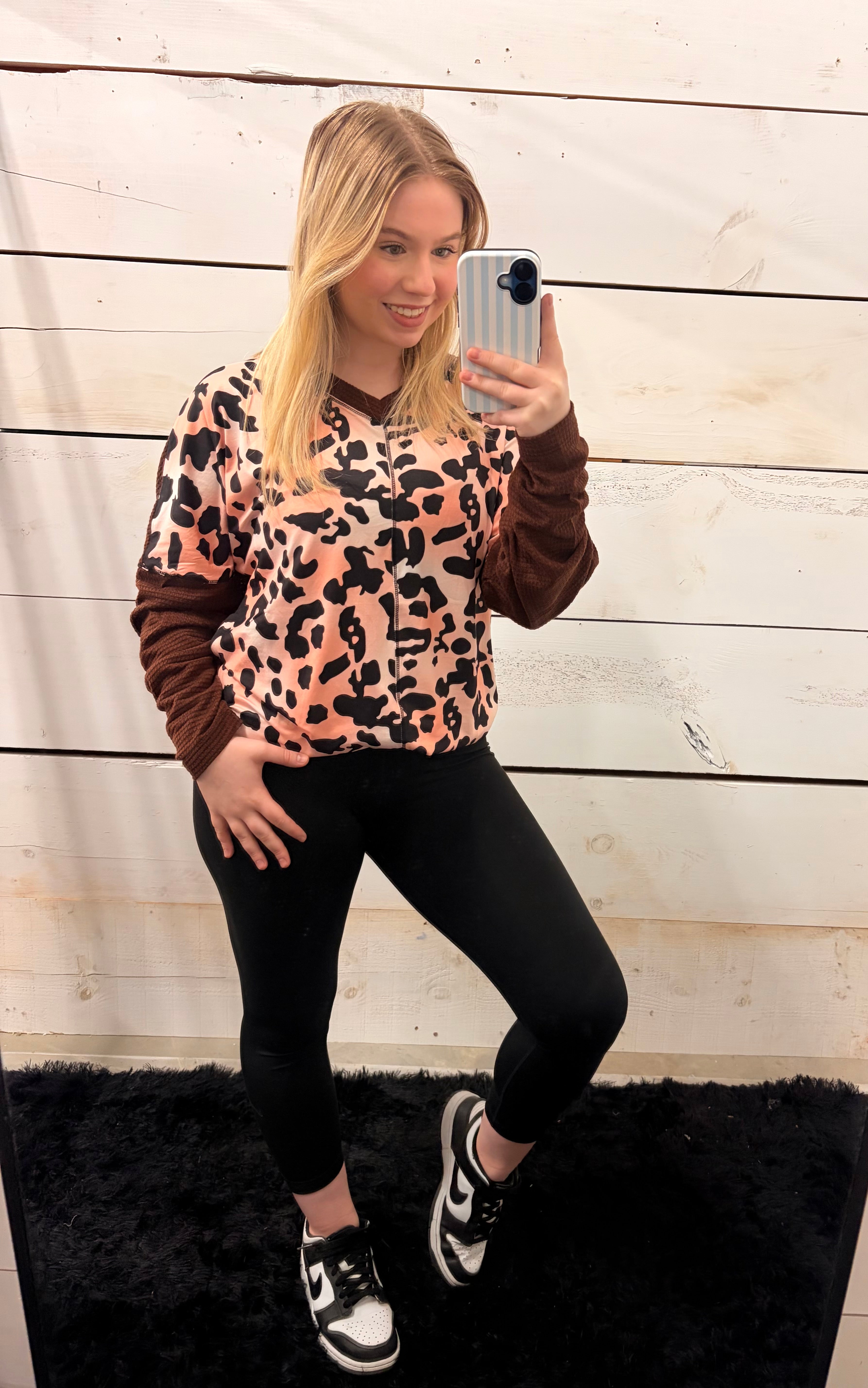 Pink and Brown Leopard Long Sleeve - Bold & Playful