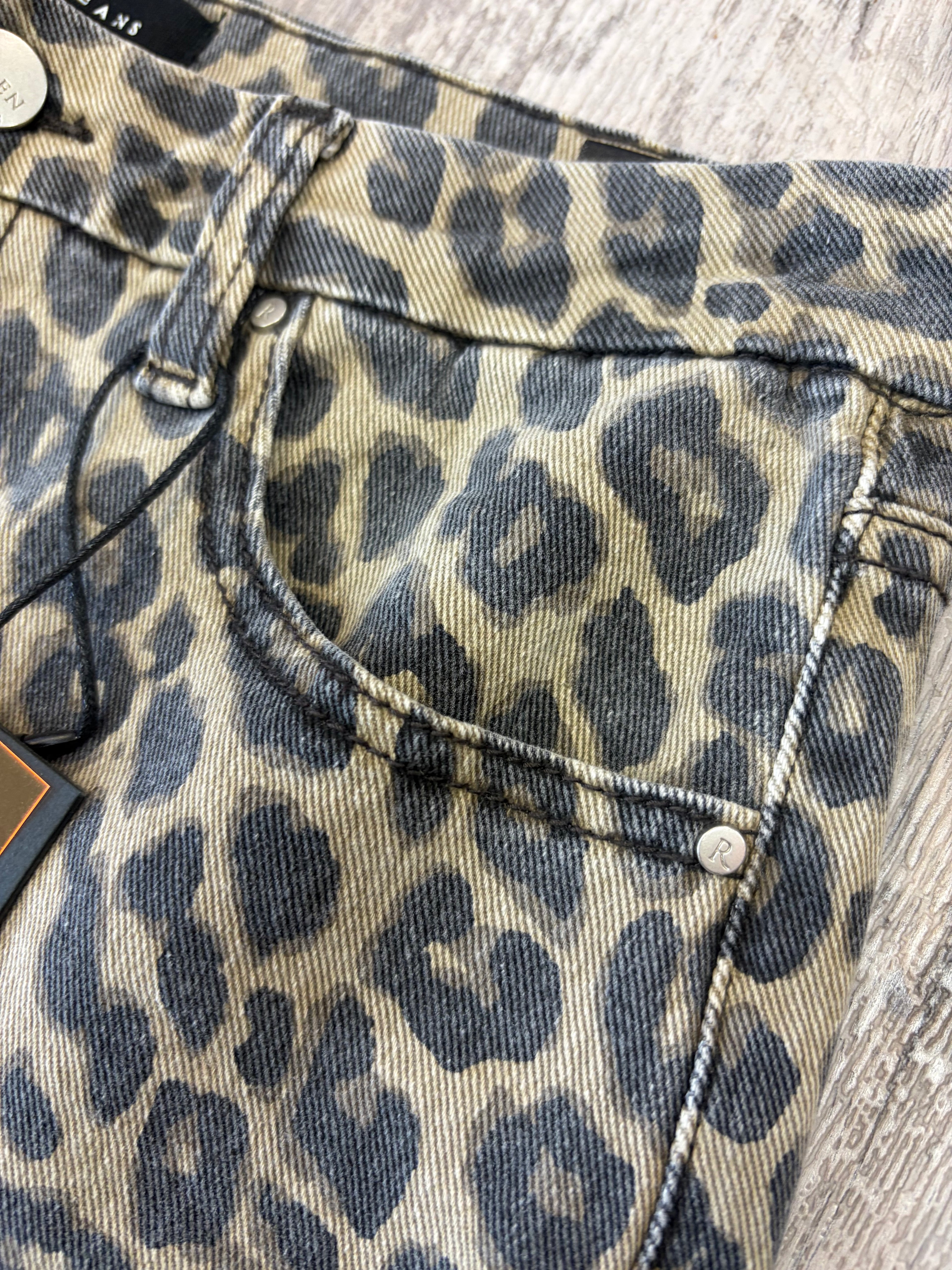 Risen Leopard Print Jeans