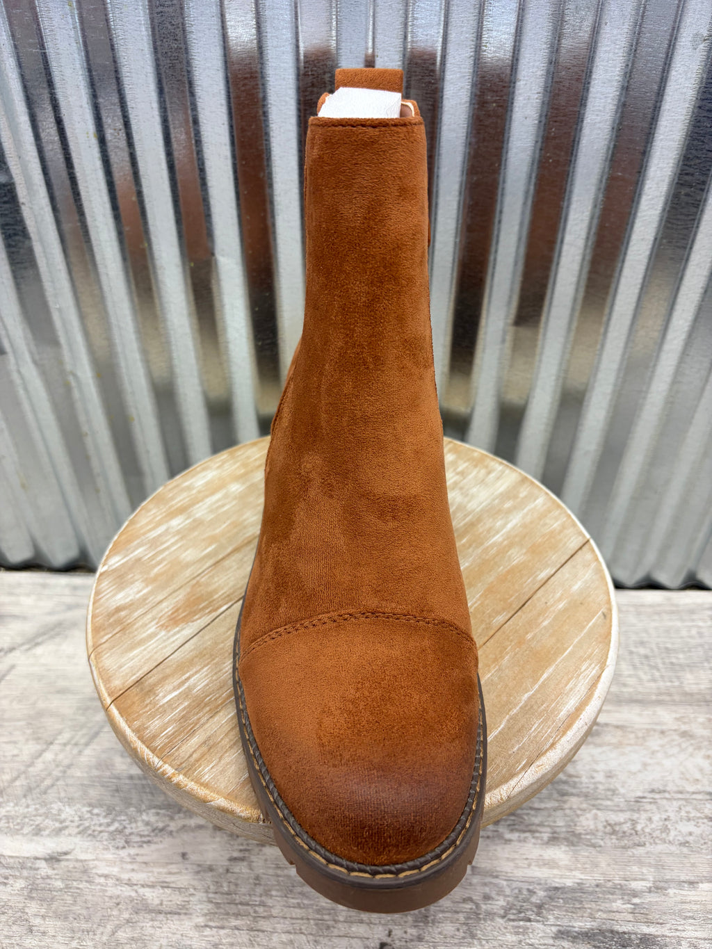 Chestnut Suede Platform Boots