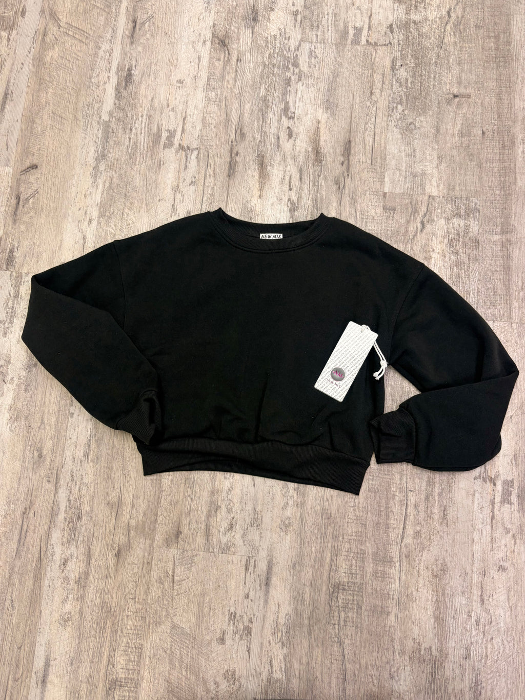 Black Cropped Two-Piece Cozy Fleece Set