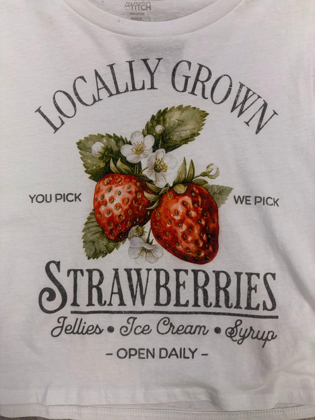 Locally Grown Strawberry Cropped Tee