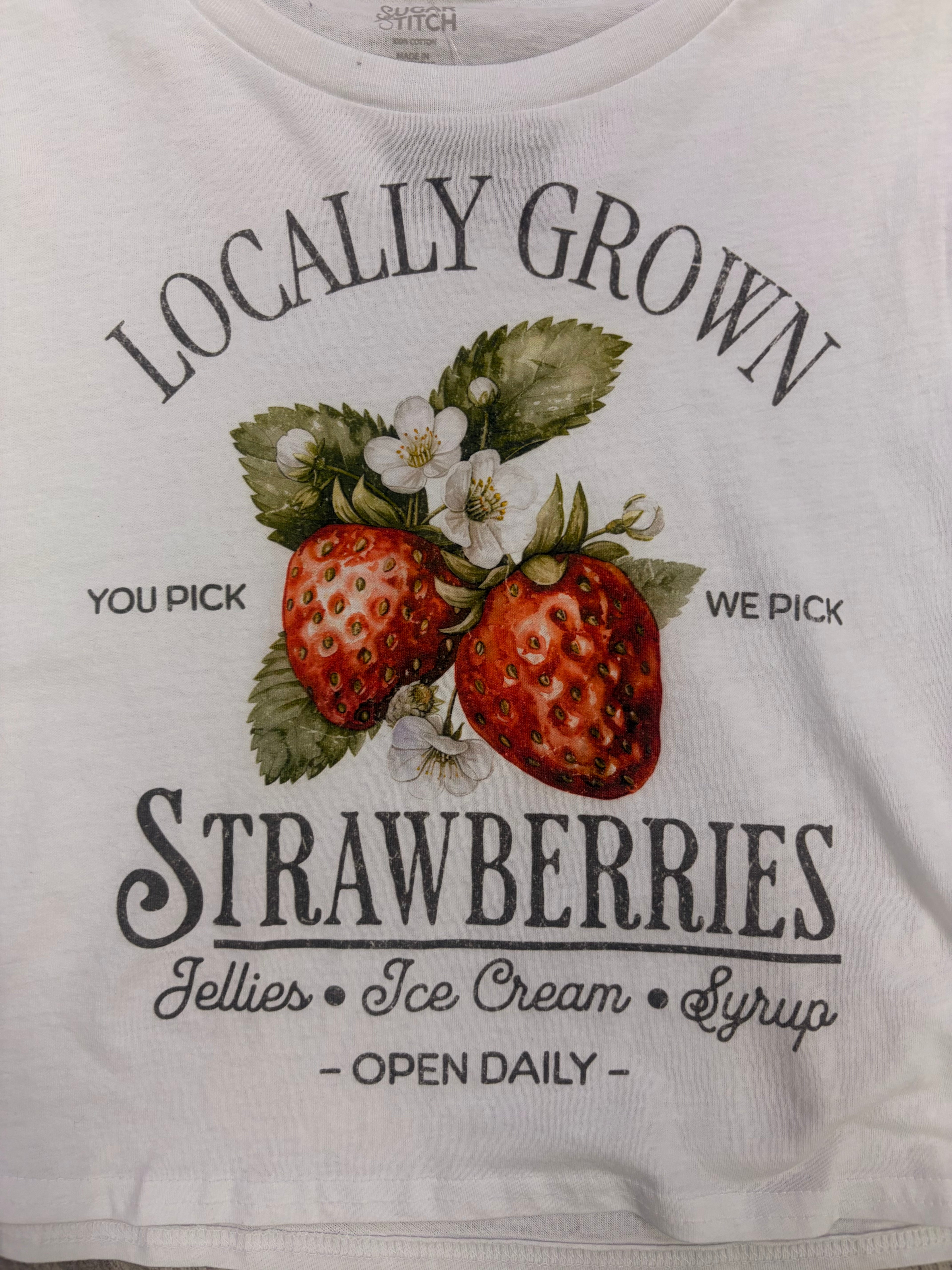 Locally Grown Strawberry Cropped Tee