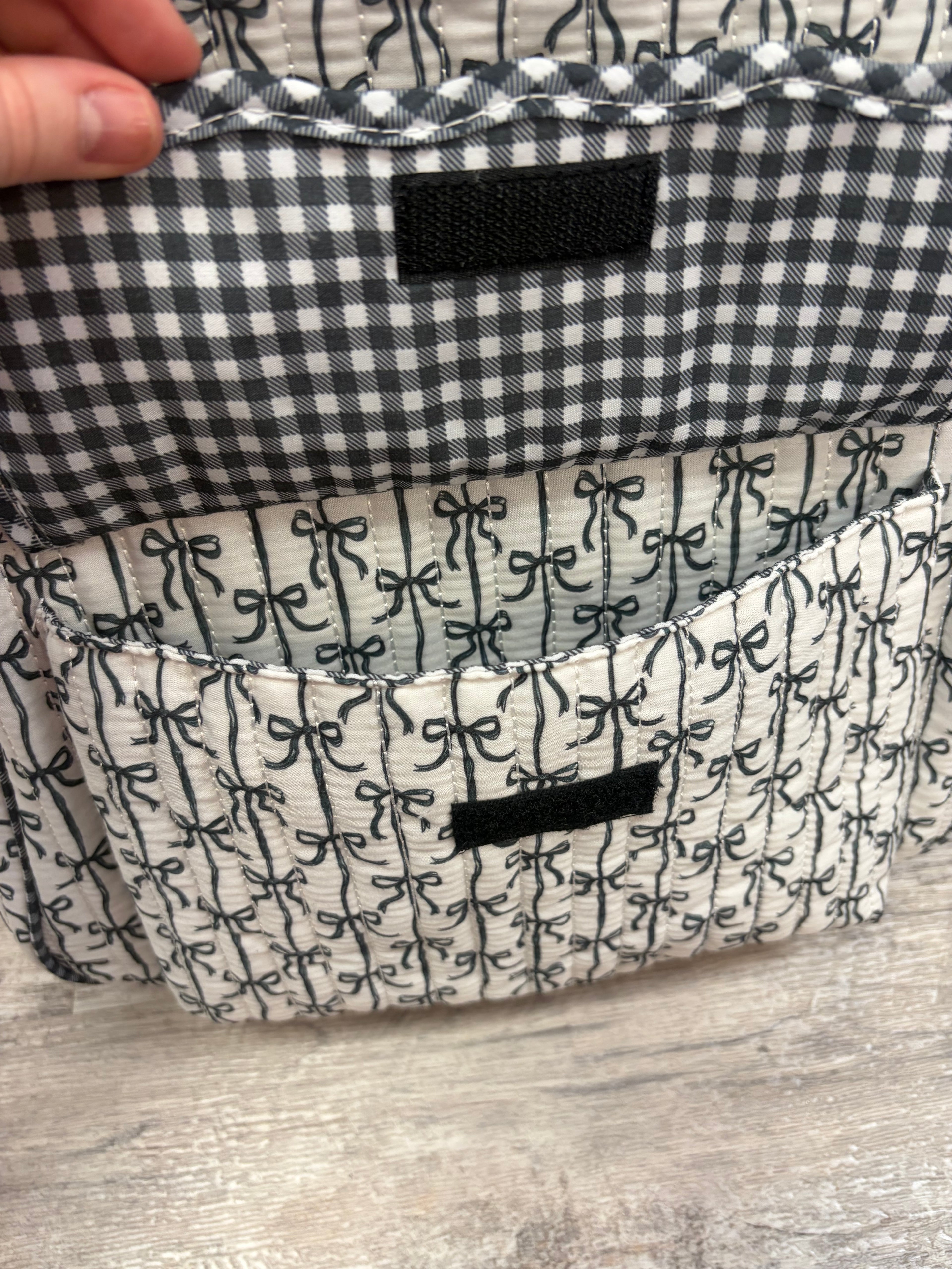 Simply Southern Black & White Bow Quilted Backpack