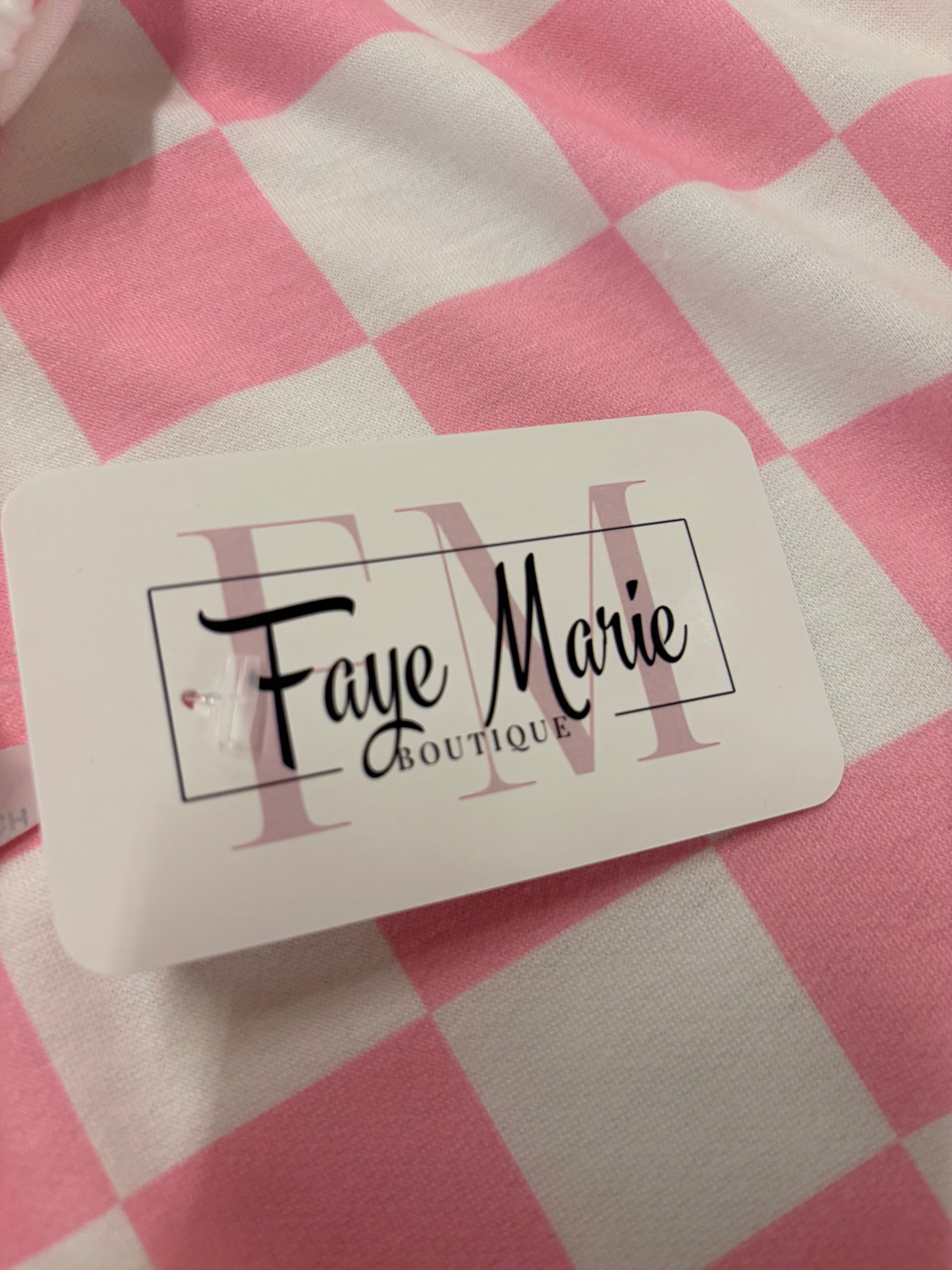 Pink Checkered Long Sleeve Top - Sweet Cottage Style