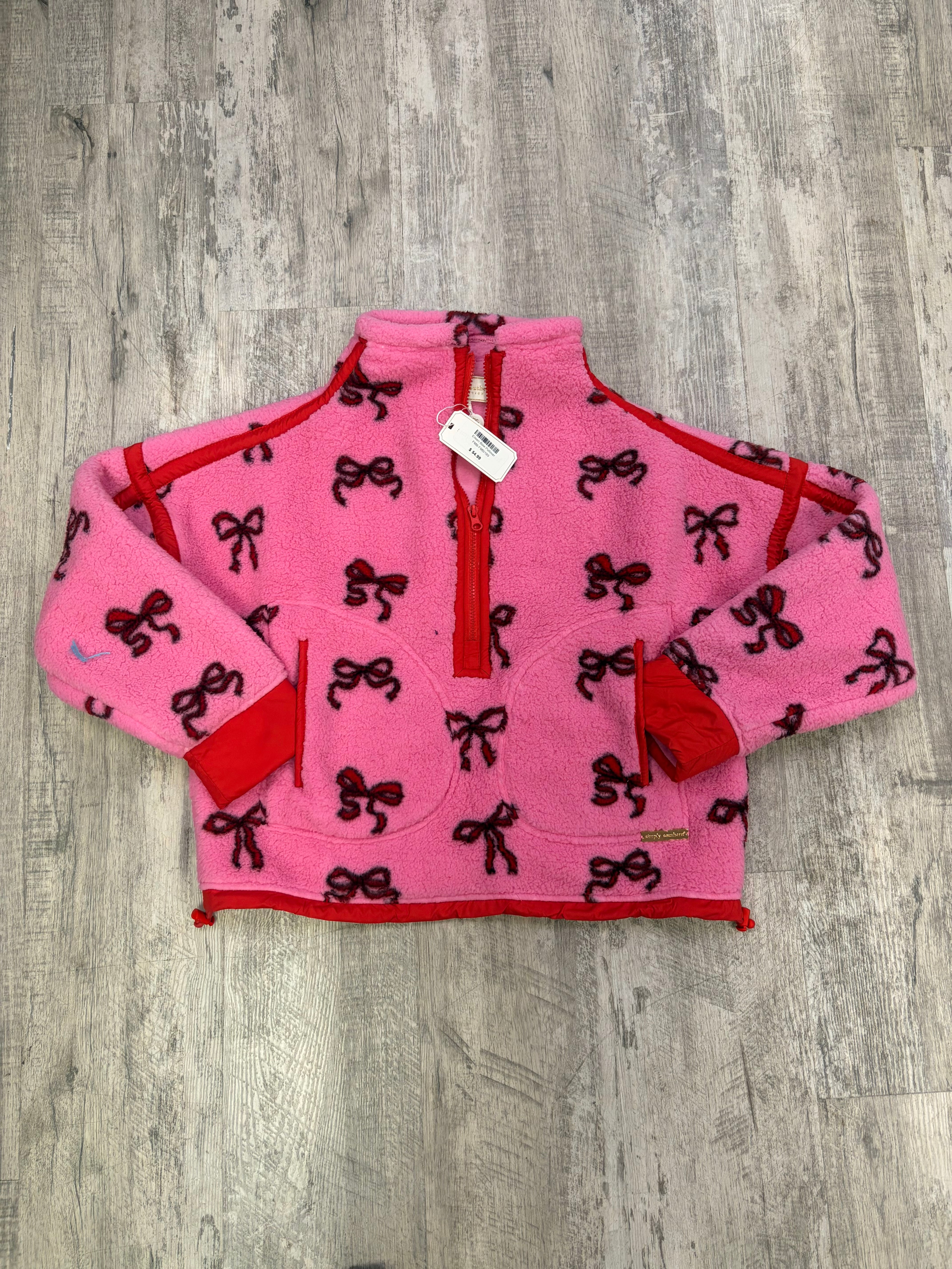 Simply Southern Pink & Red Bow Cozy Pullover