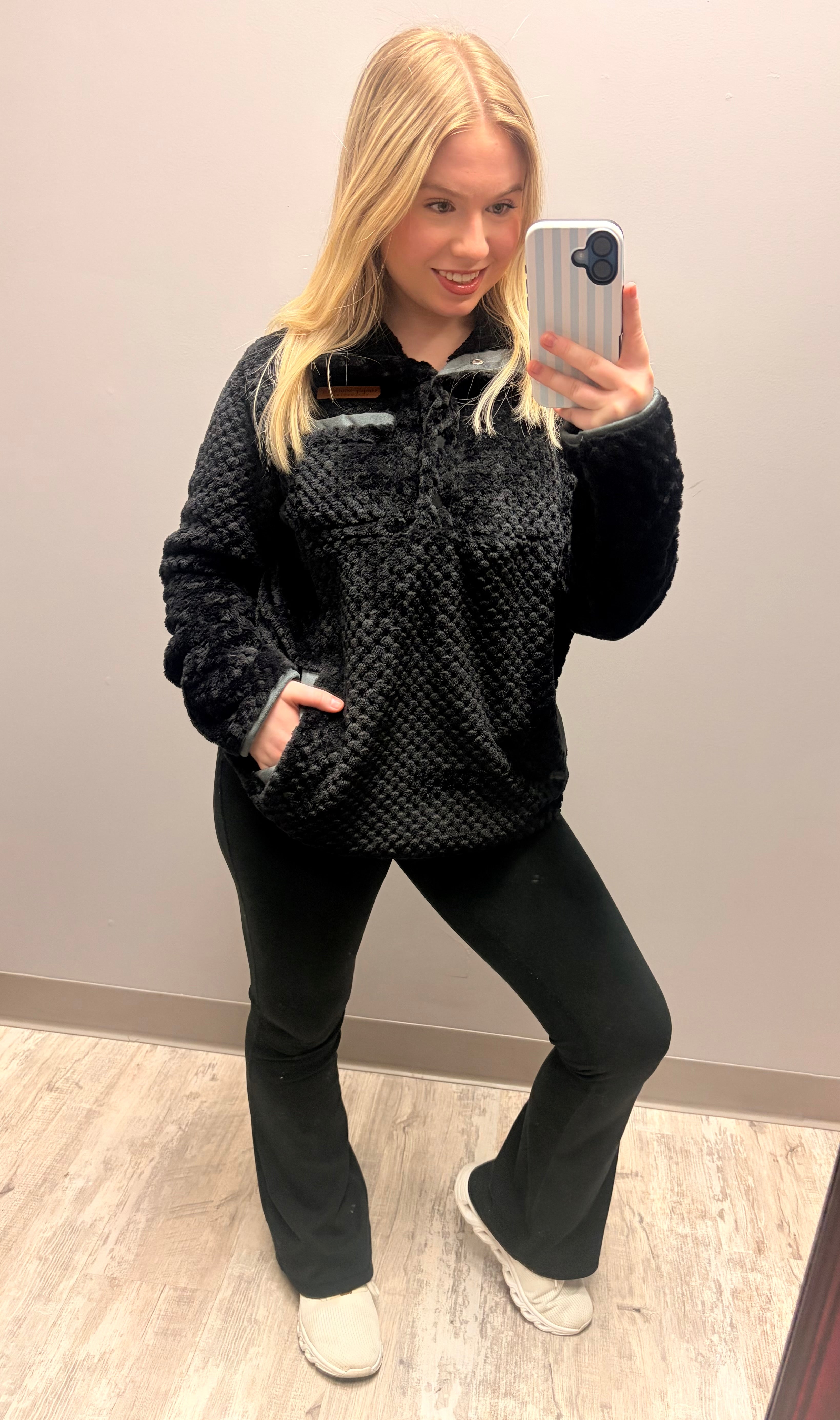 Simply Southern Black Quarter Button Pullover