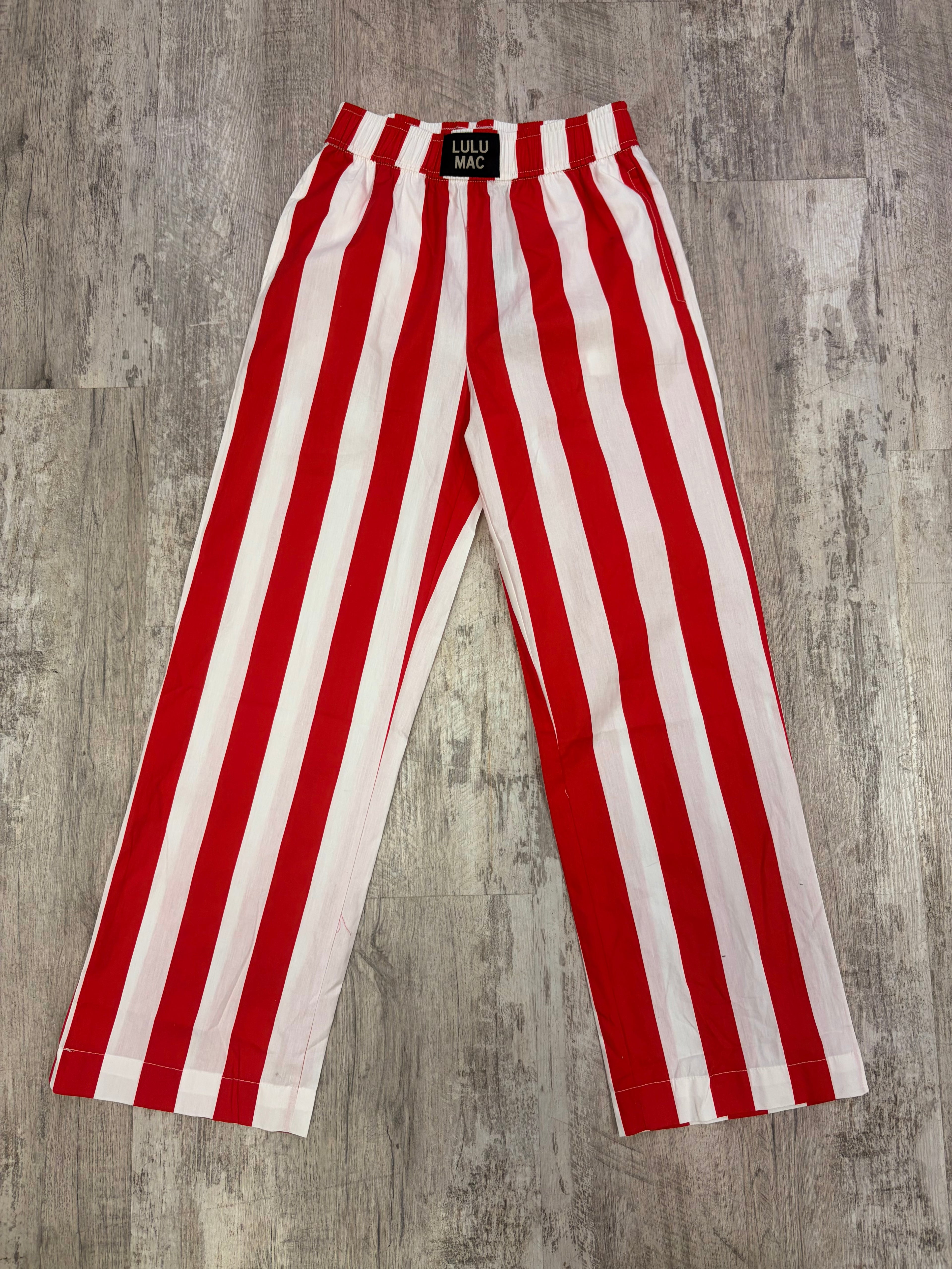 Lulu Mac Thick Red Stripe Statement Pants