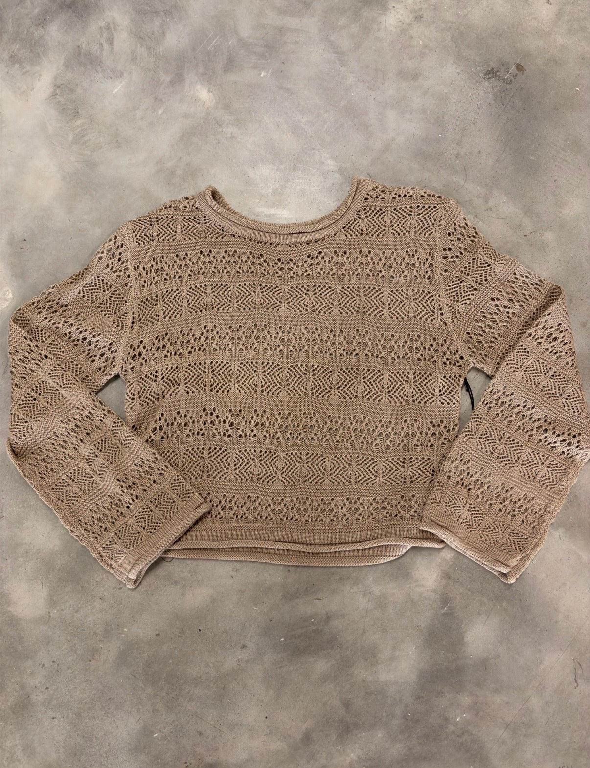 Mocha Crochet Sweater - Cozy Boho Chic