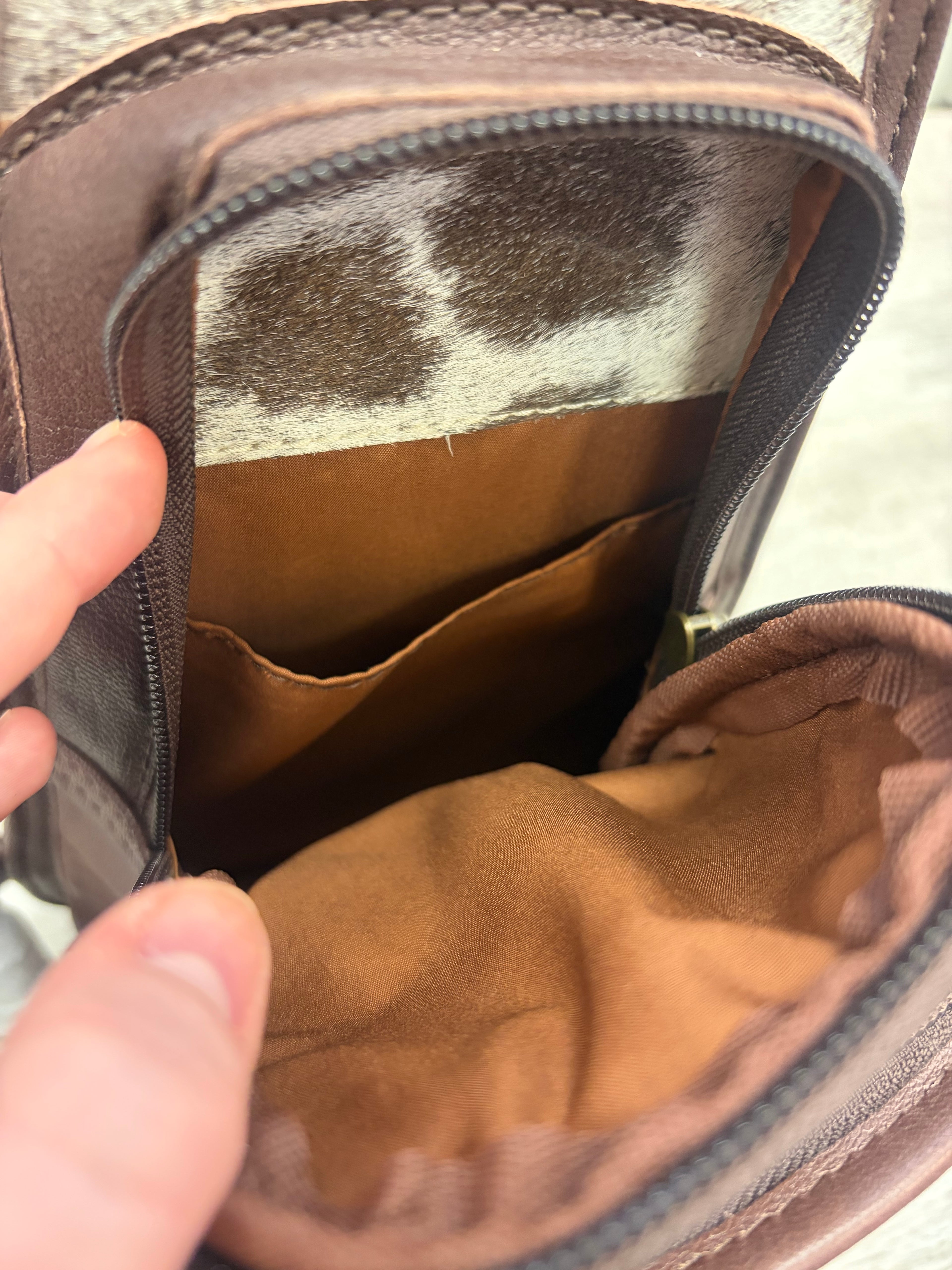 Genuine Leather Tooled Cowhide Fanny Pack