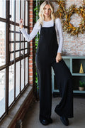 Ribbed Knit Wide-Leg Overall Jumper
