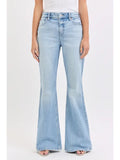 Cello Light Wash Flare Jeans - High Rise Stretch Denim for Tall Women