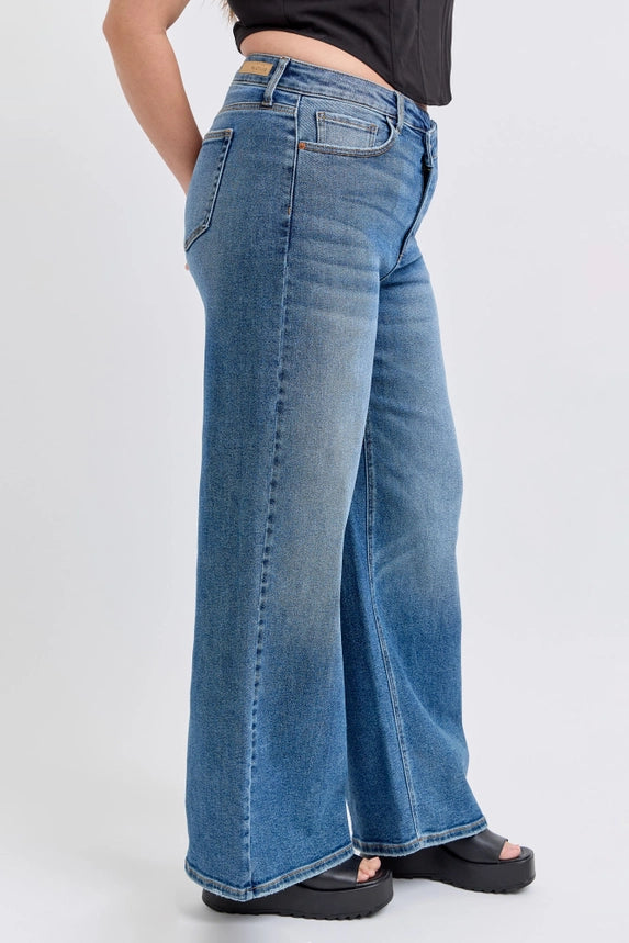 Cello Repositioned Low Rise Wide Leg Jeans