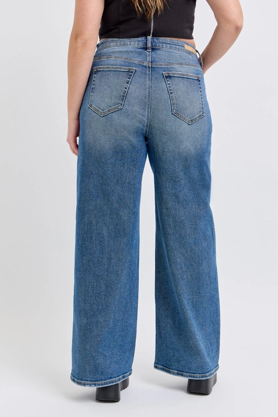 Cello Repositioned Low Rise Wide Leg Jeans