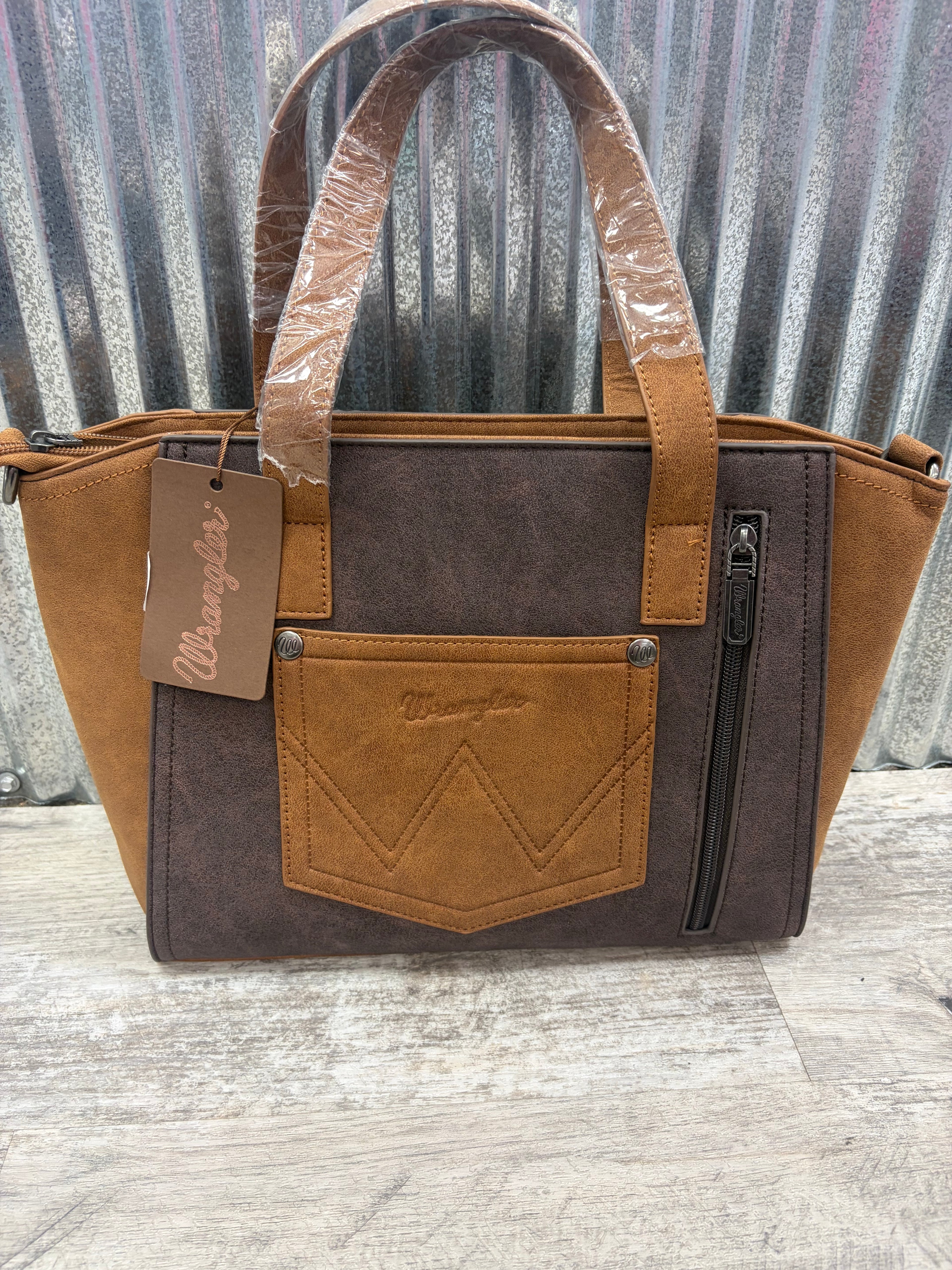 Wrangler Denim Pocket Inspired Tote with Shoulder Strap