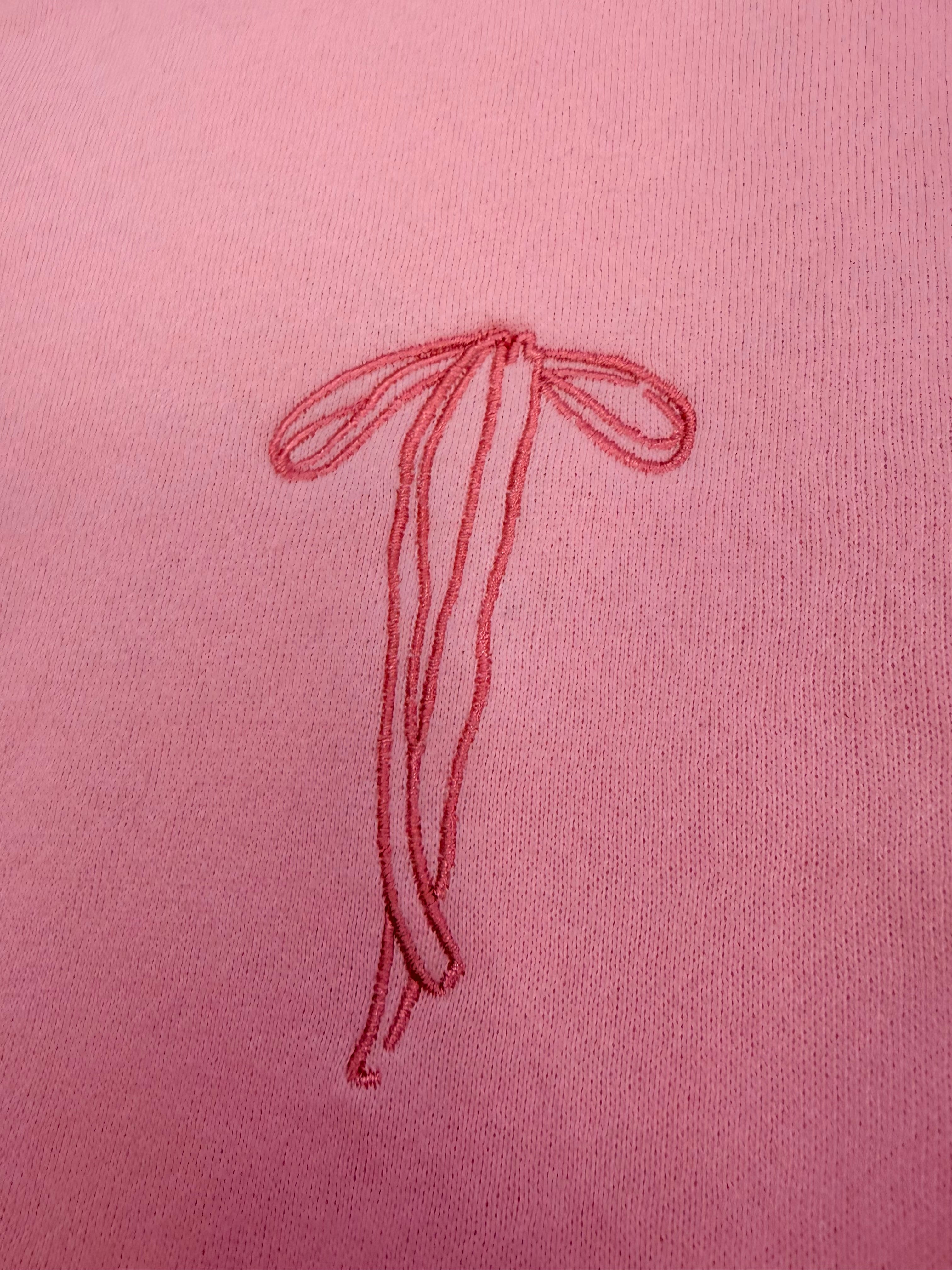 Simply Southern Faith Over Fear Embroidered Pink Crewneck