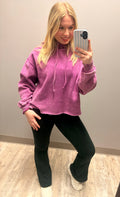 Plum Seamless Hem Flowy Hoodie