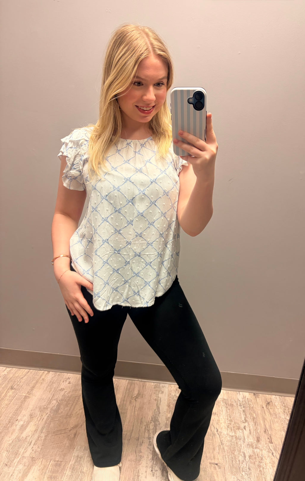 Breezy Blue Bow Blouse