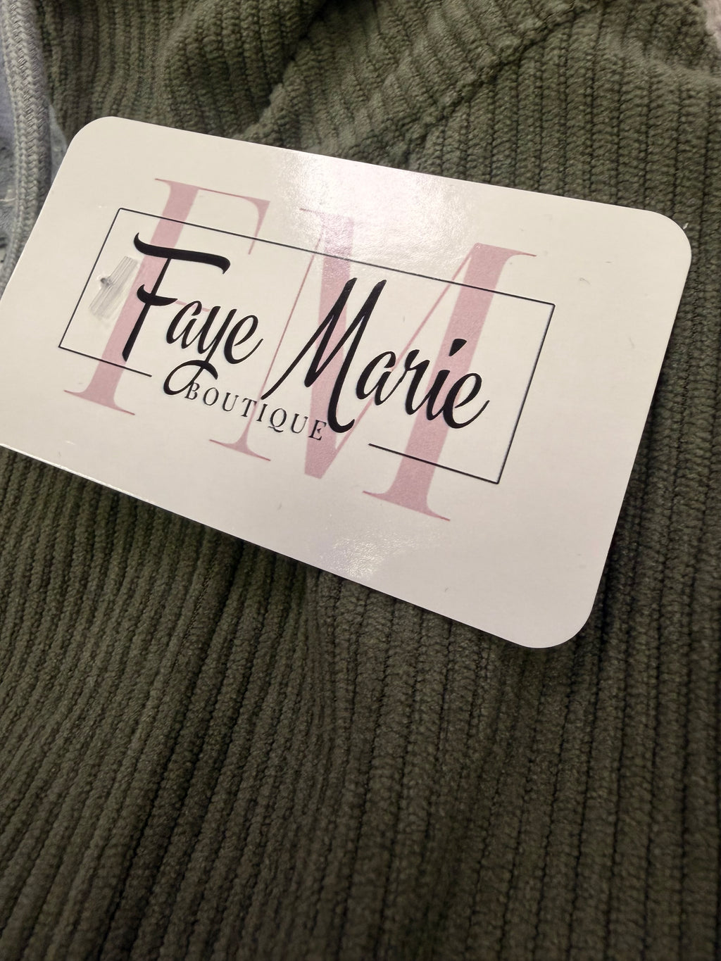 Olive Cropped Corduroy Jacket – Removable Hood